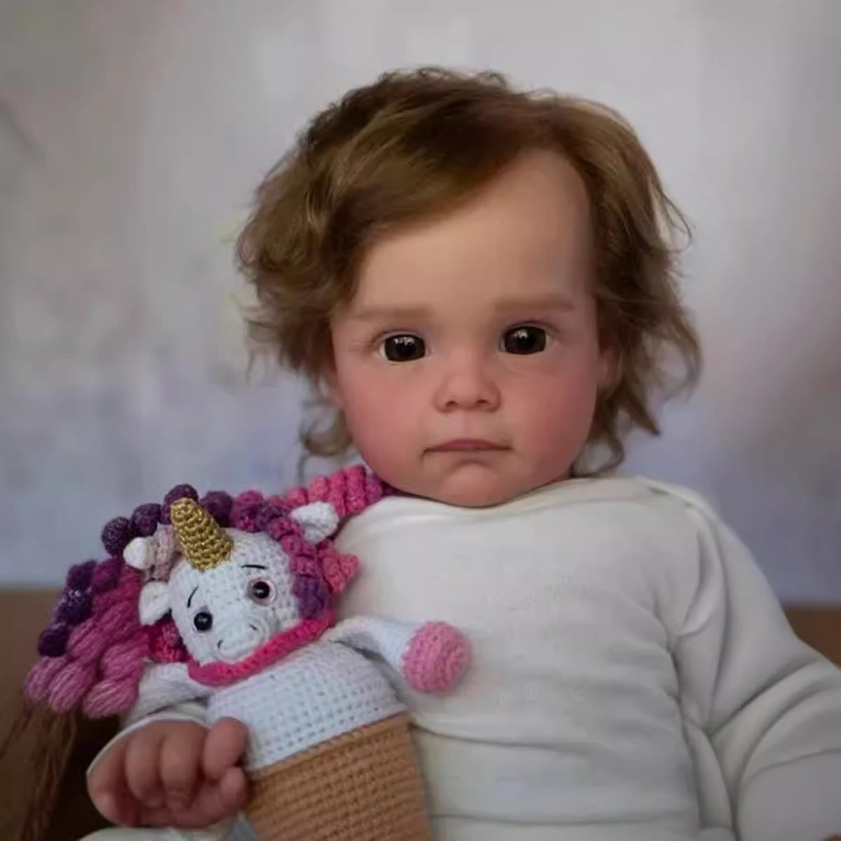 23inch Reborn Baby Doll with Cloth Body Toddler Rooted Hair Girl Doll Gift