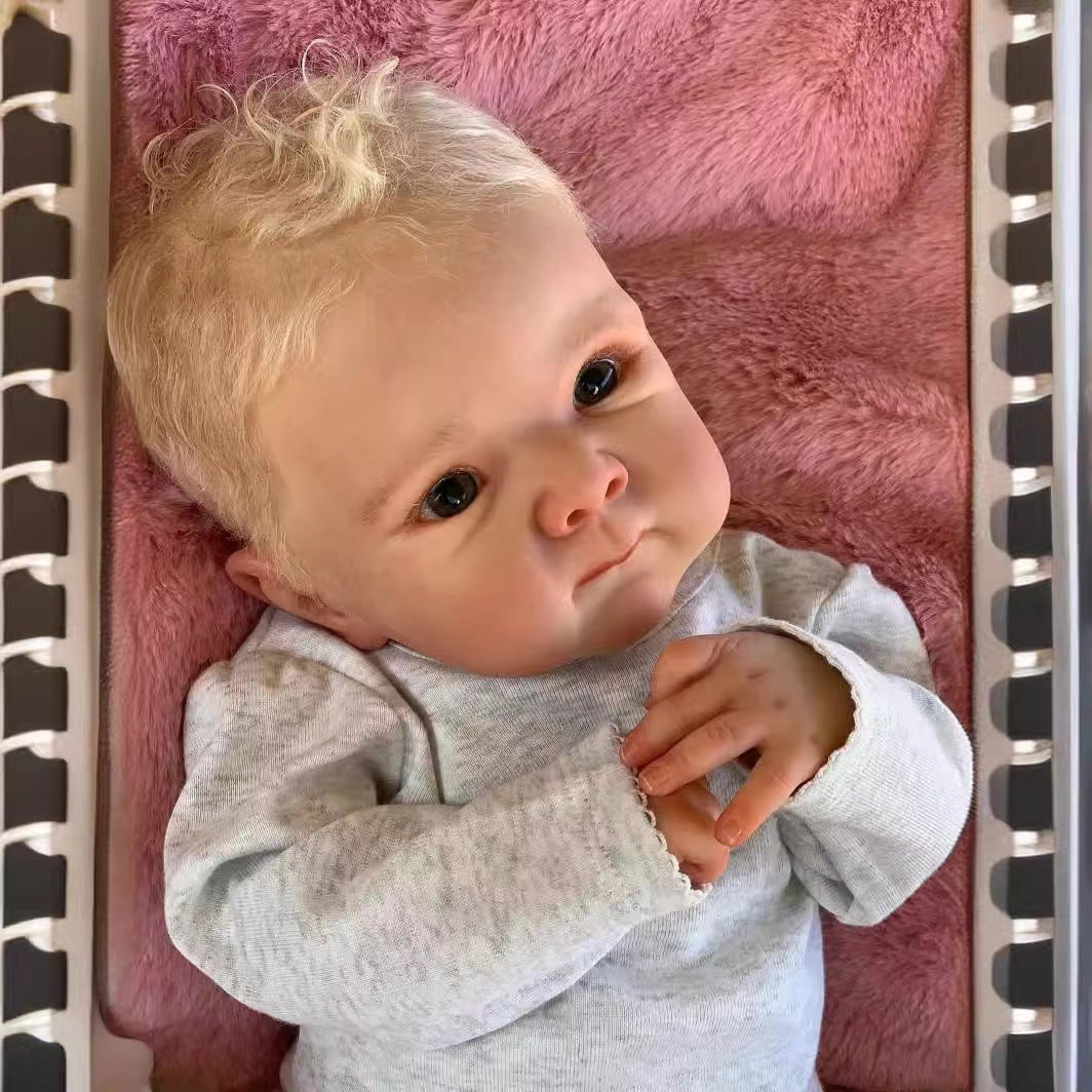 19inch Reborn Dolls with Cloth Body Touch Soft lmplanted Gold Hair Newborn Baby Dolls Toys for Girls Reborn Dolls
