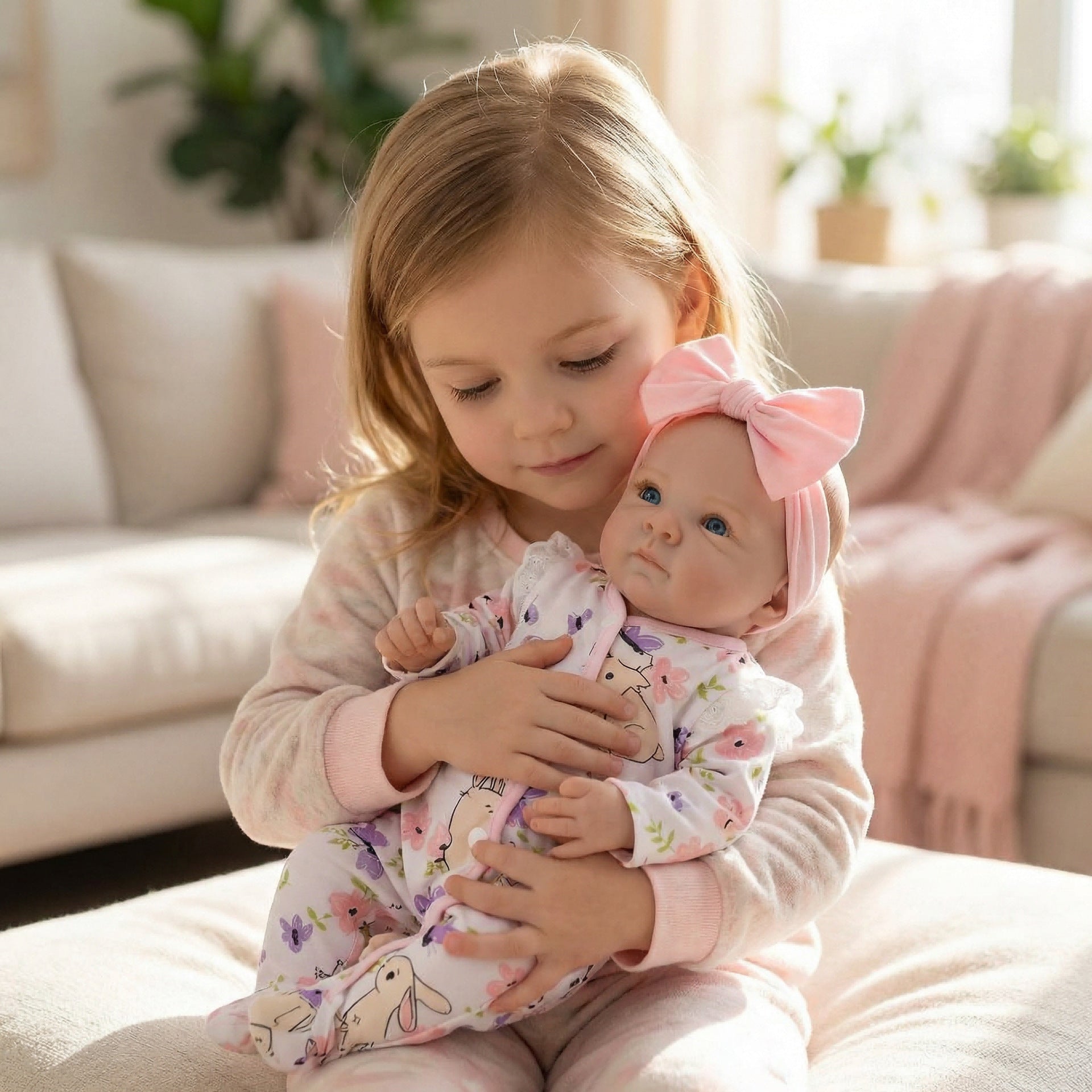 18 inch powder printed jumpsuit Bettie full vinyl reborn doll