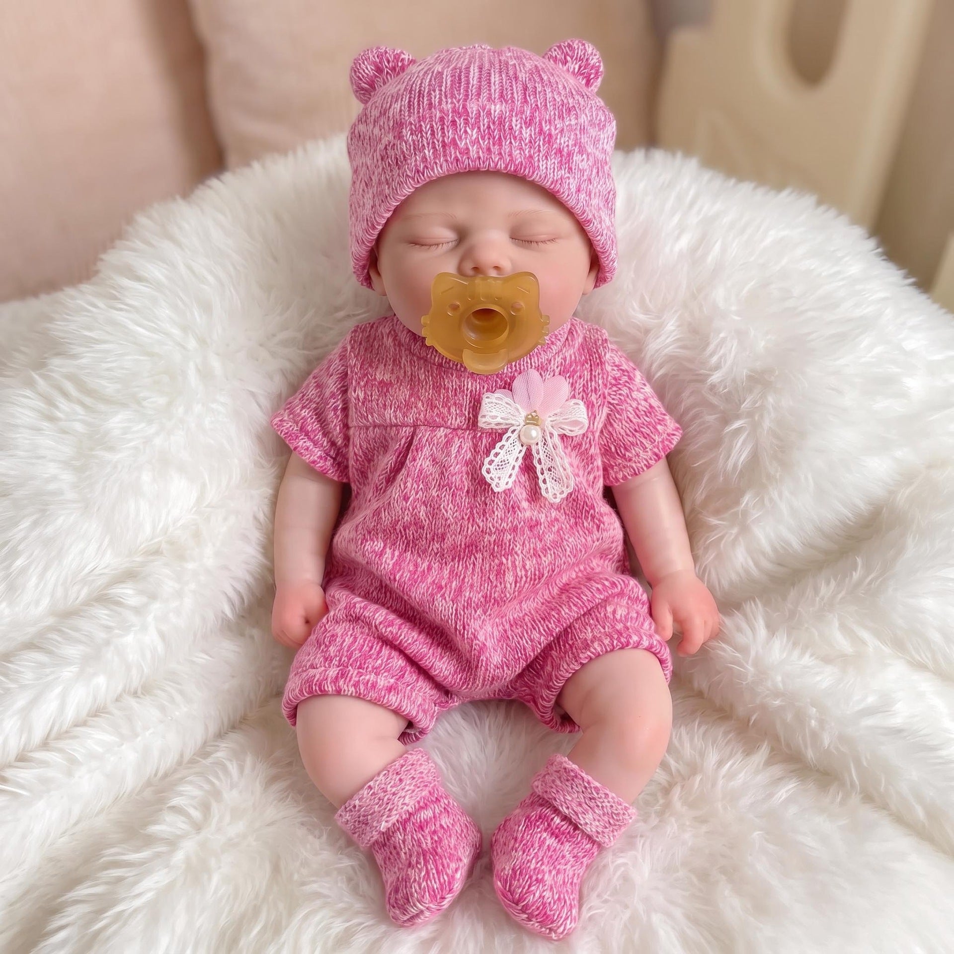13‑Inch Full Silicone Sleeping Doll with Pacifier, Lovely Surprise for Birthdays and Holiday Gift‑Giving