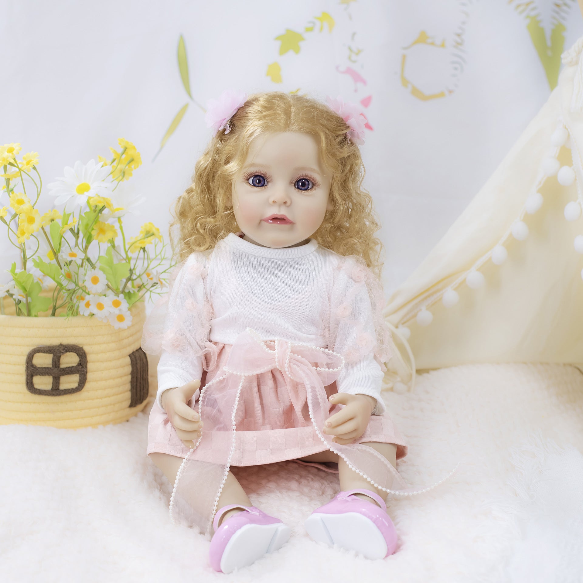 22 Inch with Full Vinyl Body Real‑Looking Reborn Doll, Sweet Gift Option for Children & Adults on Special Occasions
