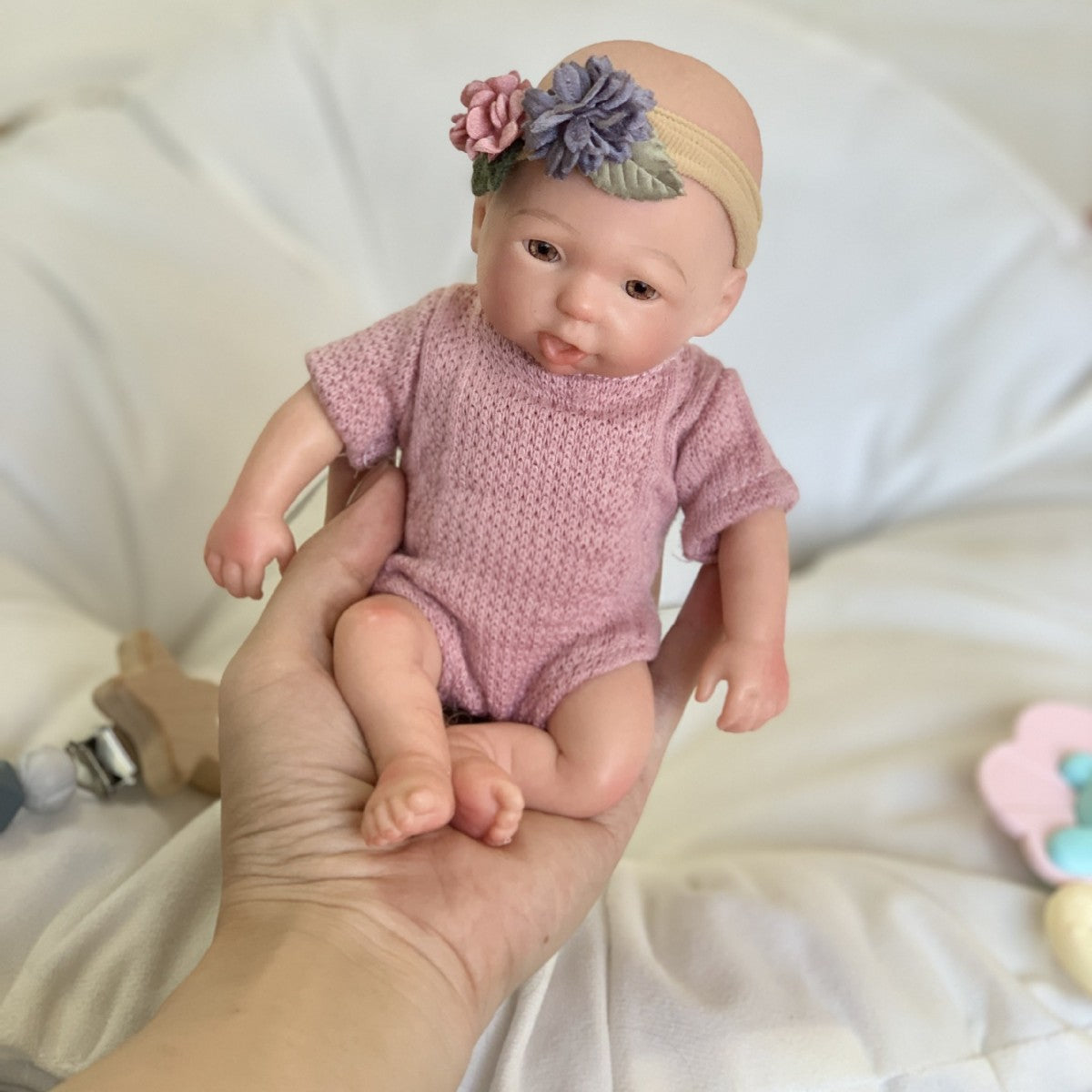 8 inch Ultra Real Touch Full Body Silicone Mini Reborn Doll Washable Reborn Doll for Kids Gift & Display
