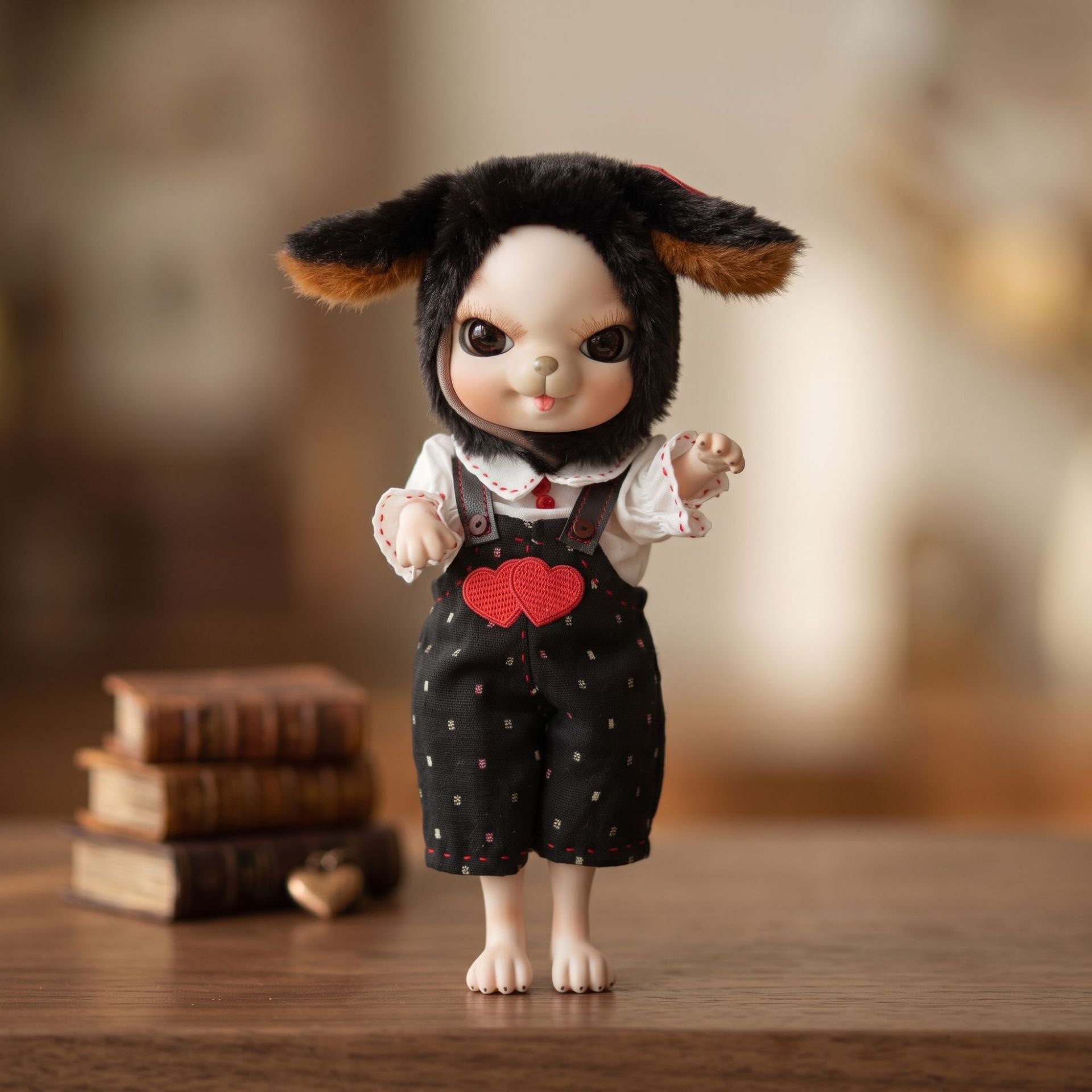 10 inch Cute Animal with Full Ceramic Ball Joint Body with Fluffy Ear Hat Full Outfit Collectible Decor Gift