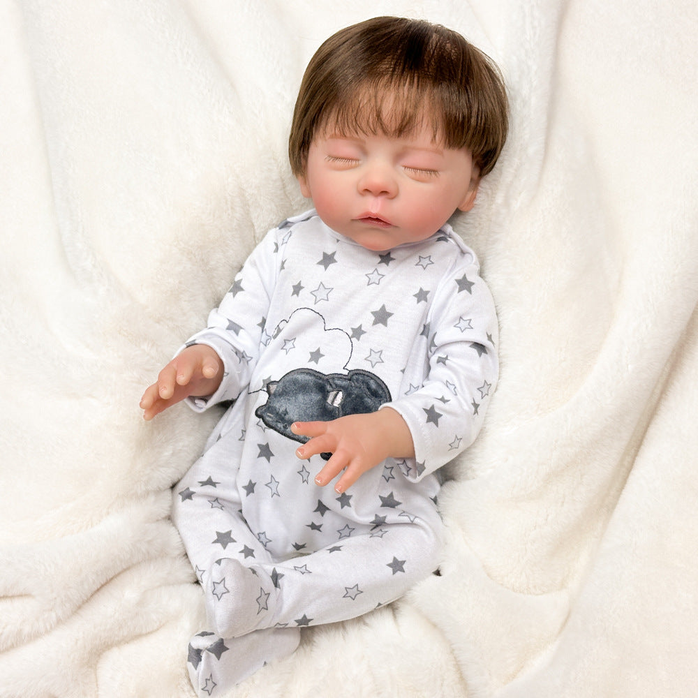 Sentimental Holiday Present, 18 Inch Full Vinyl Reborn Doll, Realistic Baby Companion for Children & Adults