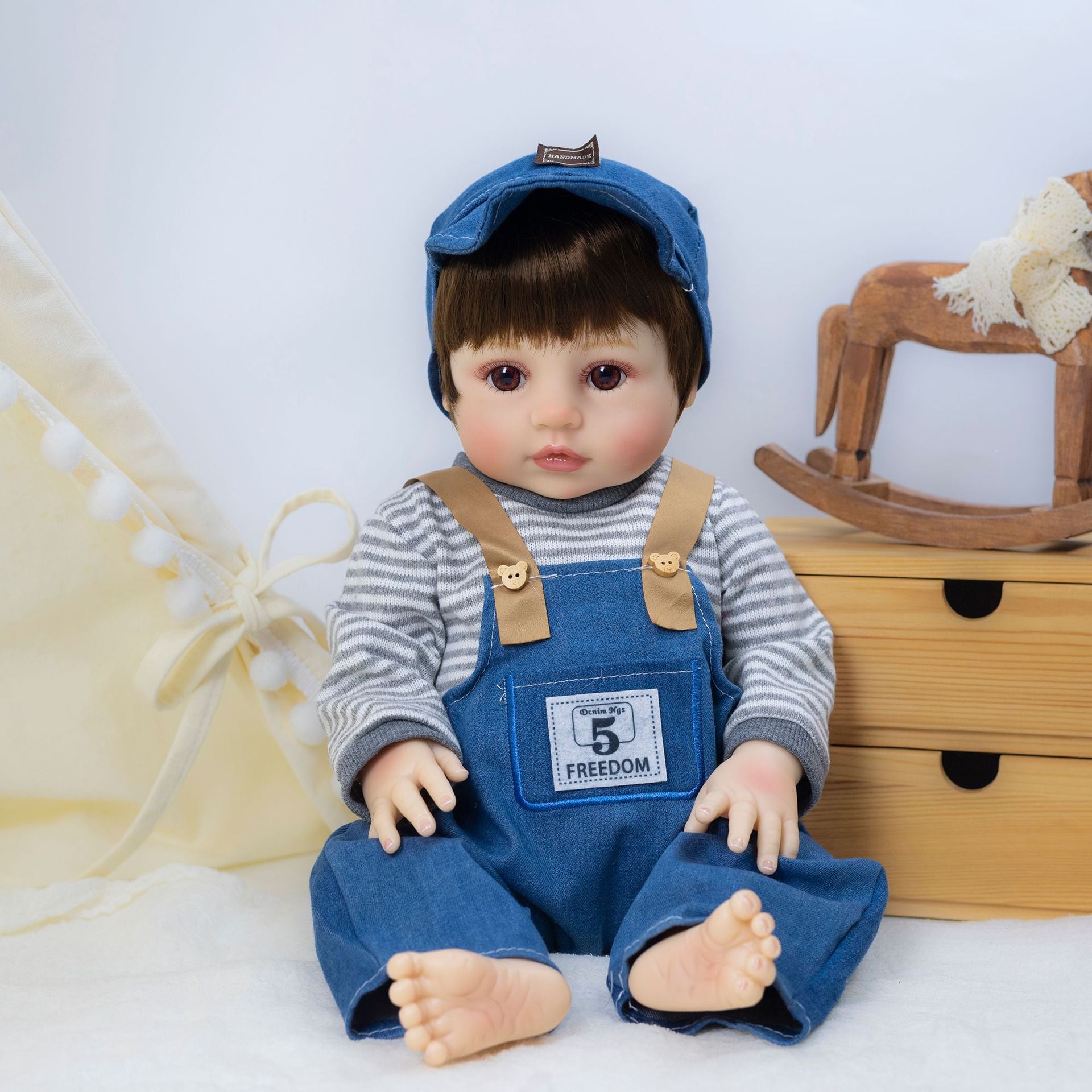 18 Inch with Full Vinyl Realistic Baby Doll, Go‑to Holiday Surprise, Adorable Keepsake Gift for Birthday Gathering and Holiday Family Time