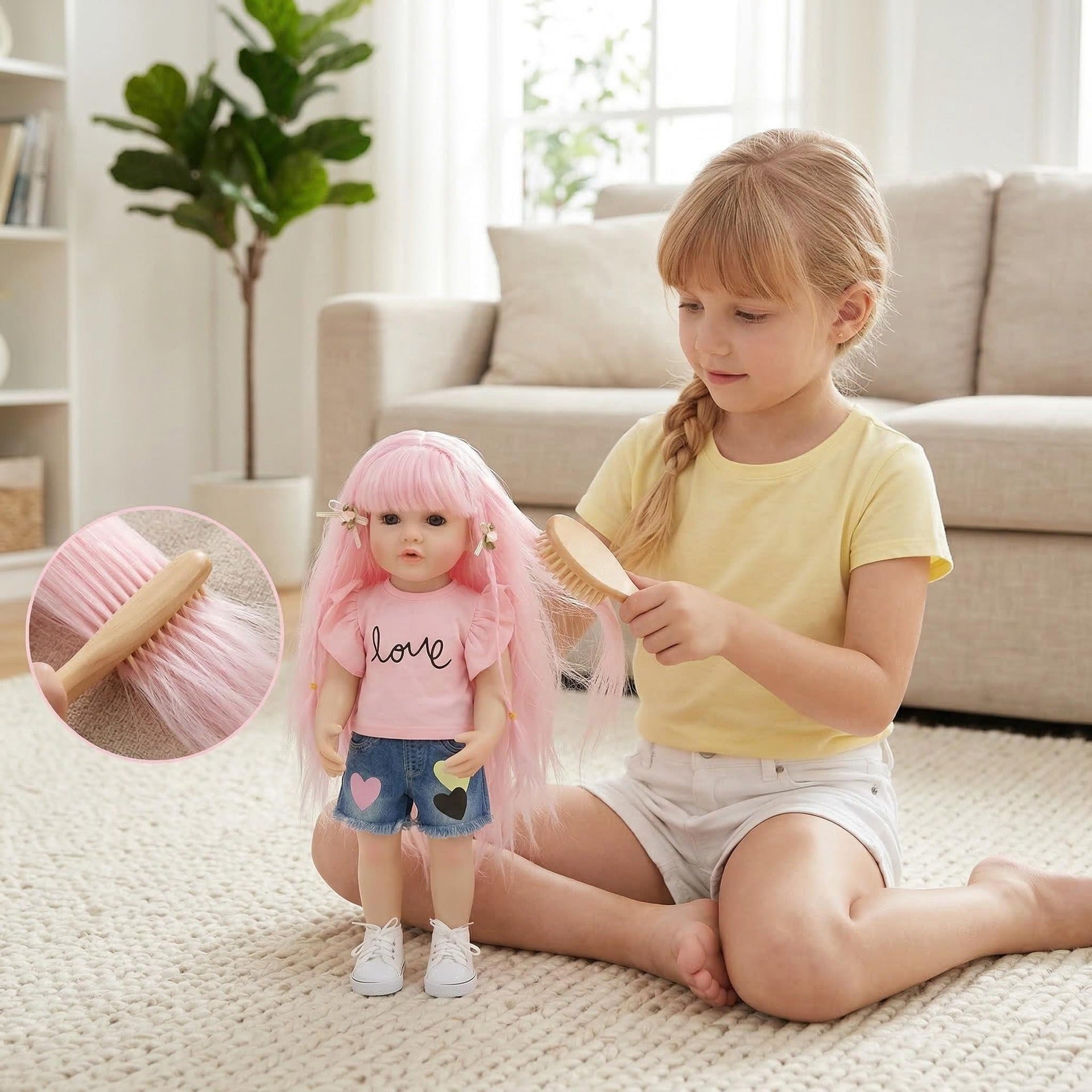 22 inch heart-shaped denim shorts Betty simulation reincarnation doll reborn doll