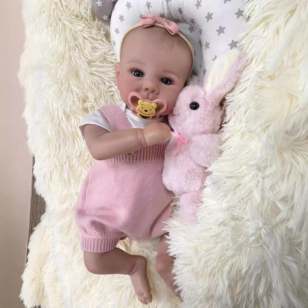 20Inch Real Life Reborn Baby Doll with Cloth Body True-to-Life 3D Skin Handmade Newborn Style Doll Toy for Girls