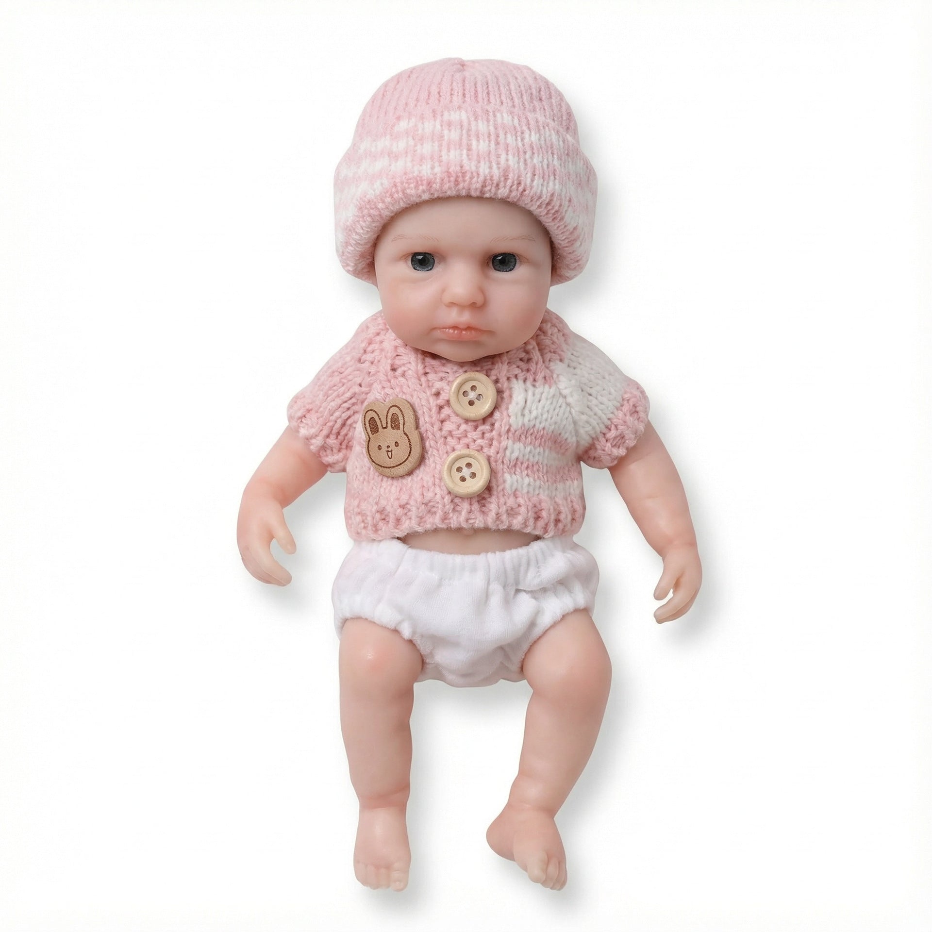 8 Inch Short Sleeve Powder Sweater Full Silicone Reborn Doll