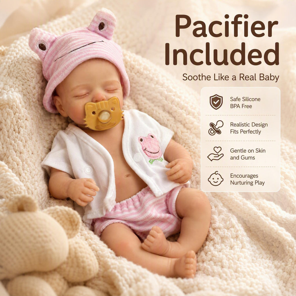 13 inch Reborn Baby Dolls Silicone Full Body Girl Lifelike Handmade Painted Dolls Silicone Reborn Babies for Kids