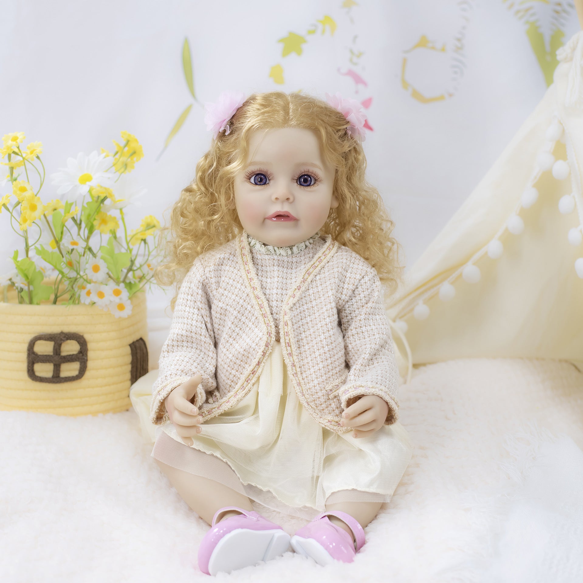 22 Inch with Full Vinyl Body Real‑Looking Reborn Doll, Sweet Gift Option for Children & Adults on Special Occasions