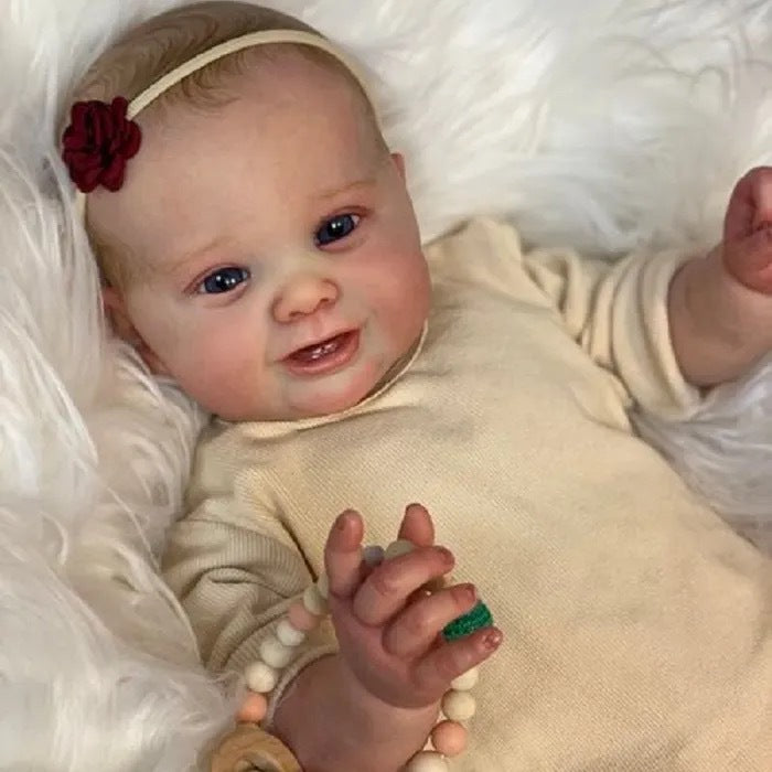 24inch Lifelike Reborn Baby Dolls with Cloth Body Newborn Girl Hand Painted Hair for Gift