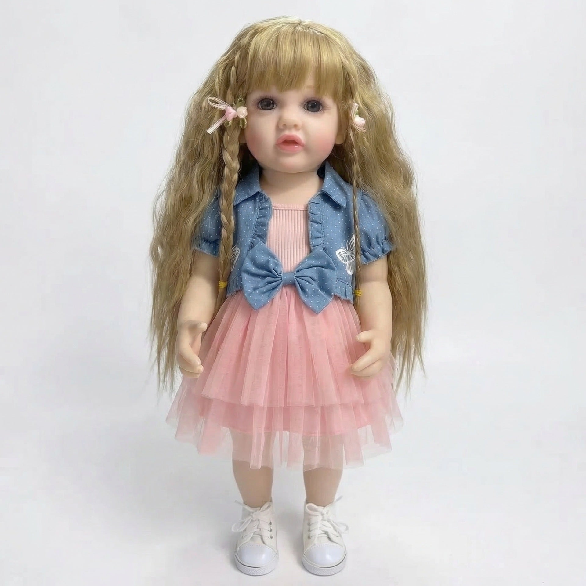 22 inch denim short sleeved top Betty simulation reincarnation doll reborn doll