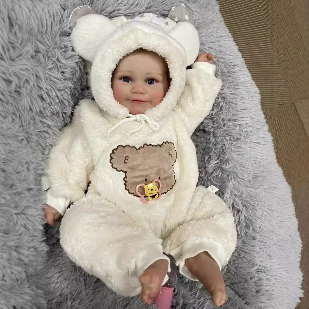 24inch Reborn Dolls with Cloth Body Touch Soft painted hair,  Newborn Baby Dolls Toys for Girls Reborn Dolls