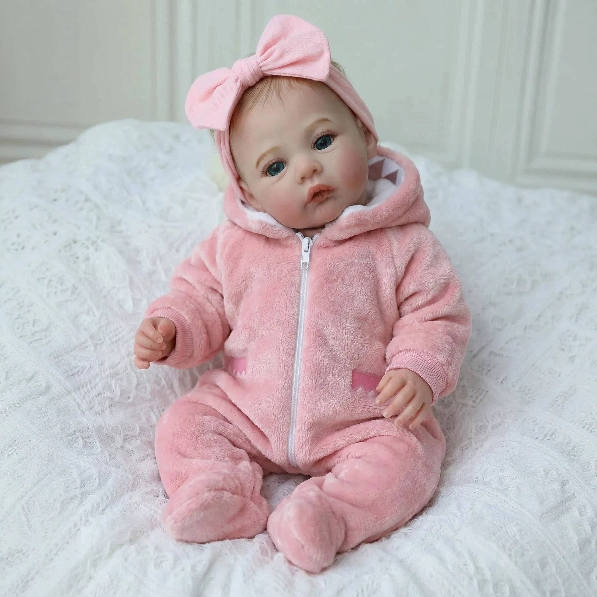 18inch Reborn Full Body Vinyl Reborn Doll, Realistic Reborn Baby Girl Real Gift Complete Accessories for 3 Year Old Children