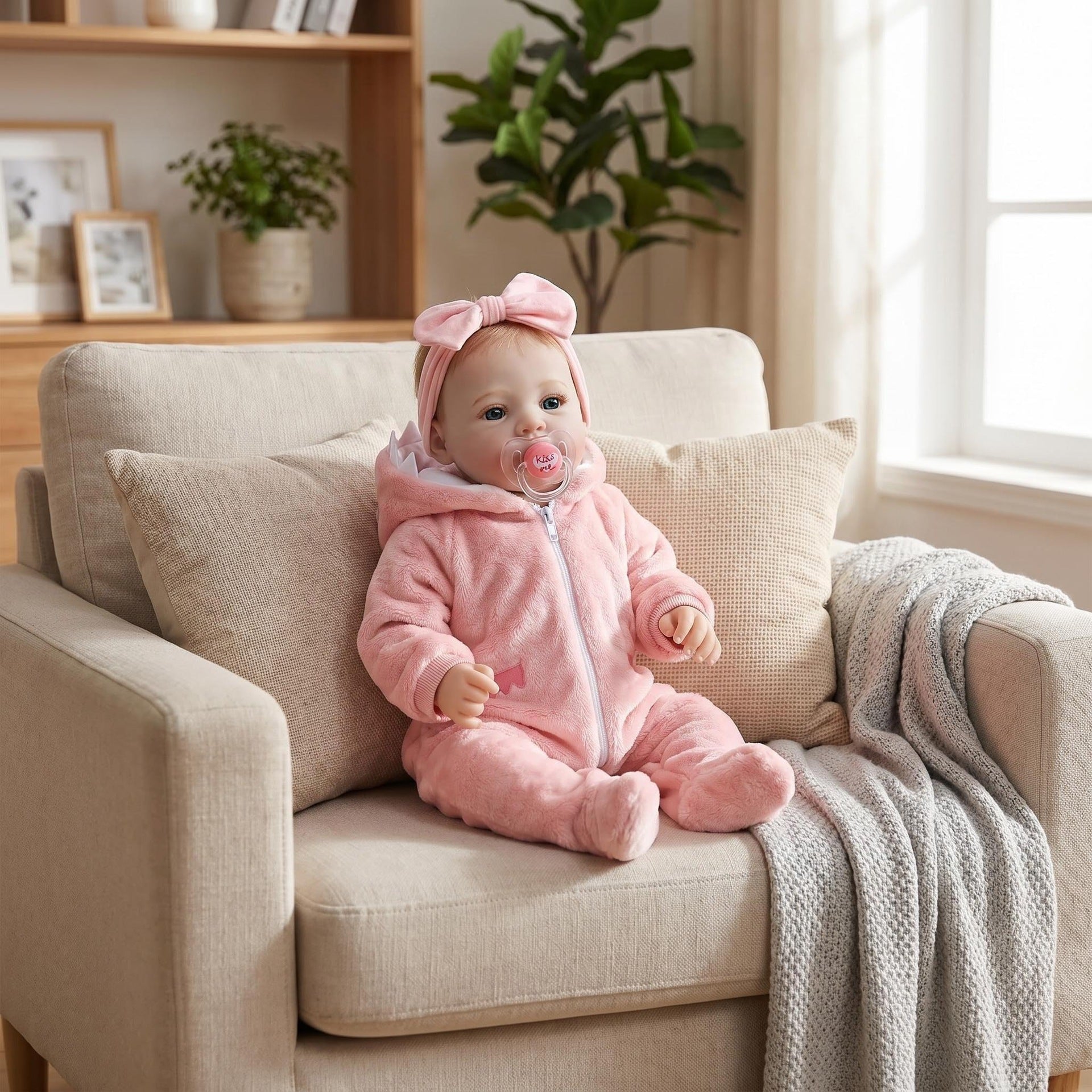 18inch Reborn Full Body Vinyl Reborn Doll, Realistic Reborn Baby Girl Real Gift Complete Accessories for 3 Year Old Children