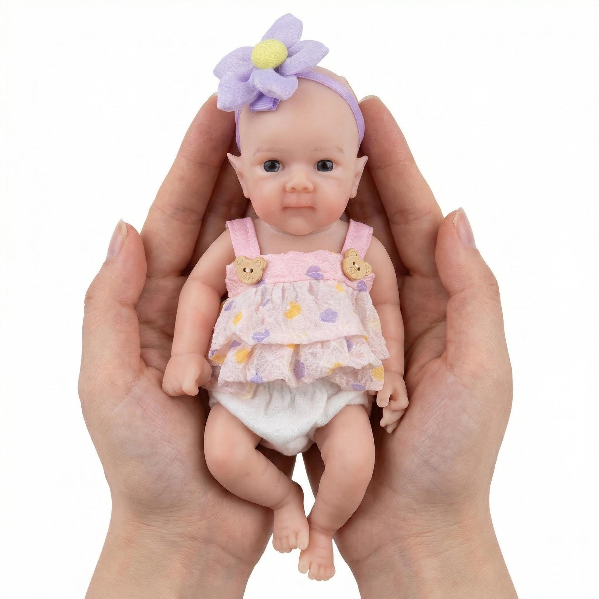 8 inch Purple Head Flower Pure Silicone Rebirth Doll
