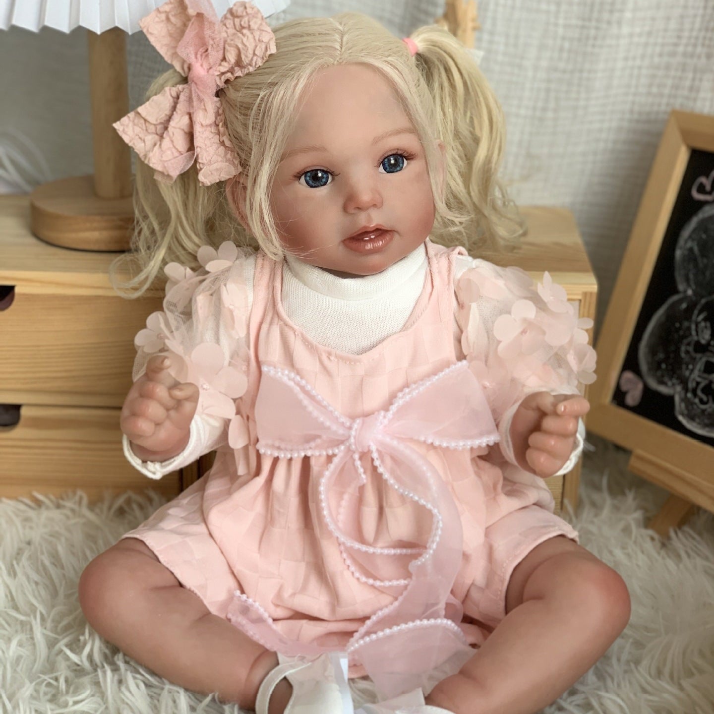 20 Inch with Cloth Body Blonde Reborn Toddler Doll, come with different styles, Birthday & Holiday Companion Gift