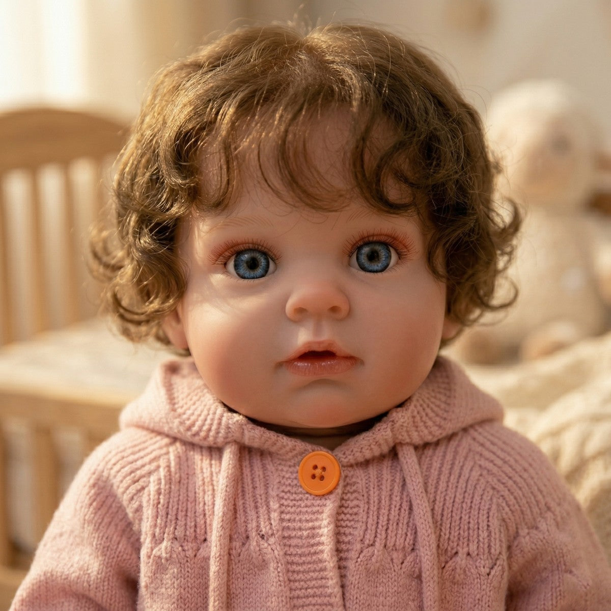 55CM Reborn Doll Simulation Baby Hair Transplant Handmade Exquisite Painted 3D Doll