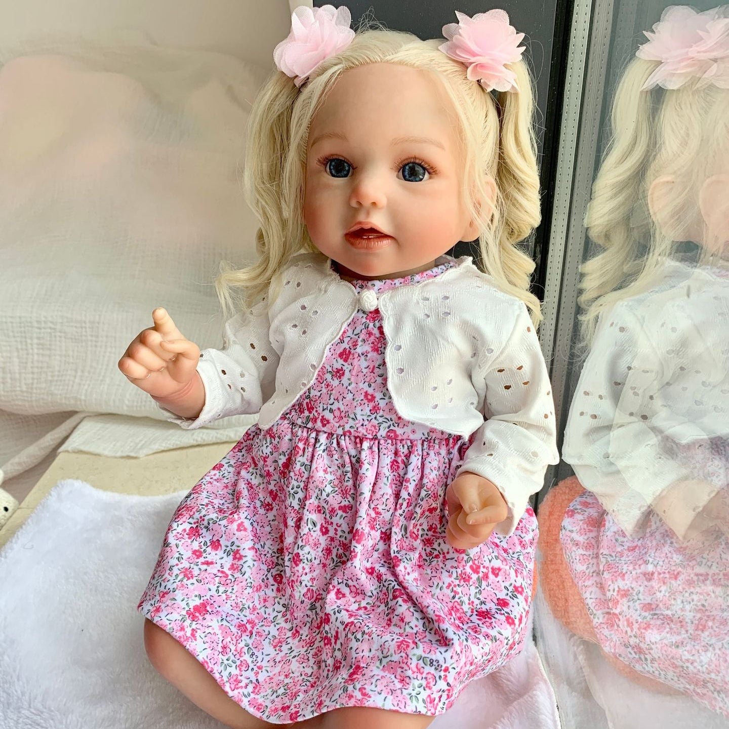 20 Inch with Cloth Body Blonde Reborn Toddler Doll, come with different styles, Birthday & Holiday Companion Gift