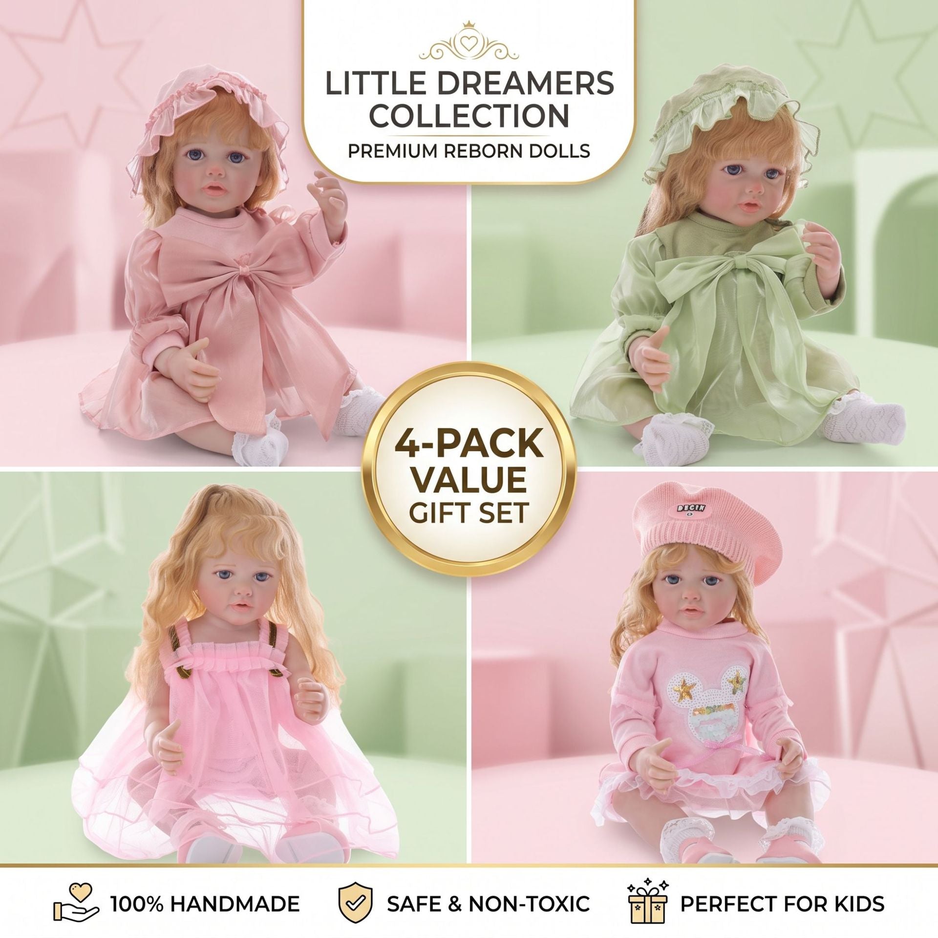 Ultra Realistic 22 inch Full vinyl body Reborn Newborn Doll Soft Bendable Limbs Safe Kids Companion Doll