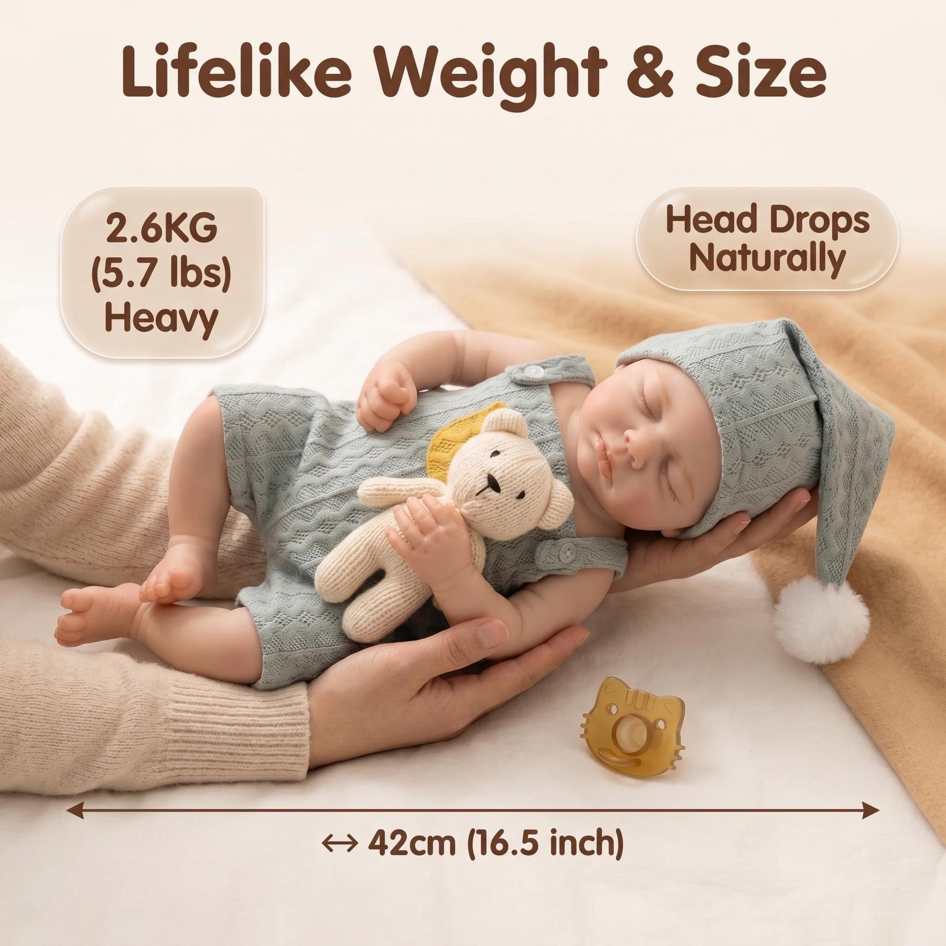 16 Inch Sleeping with Full Silicone Reborn Doll | Holiday & Birthday Companion Gift