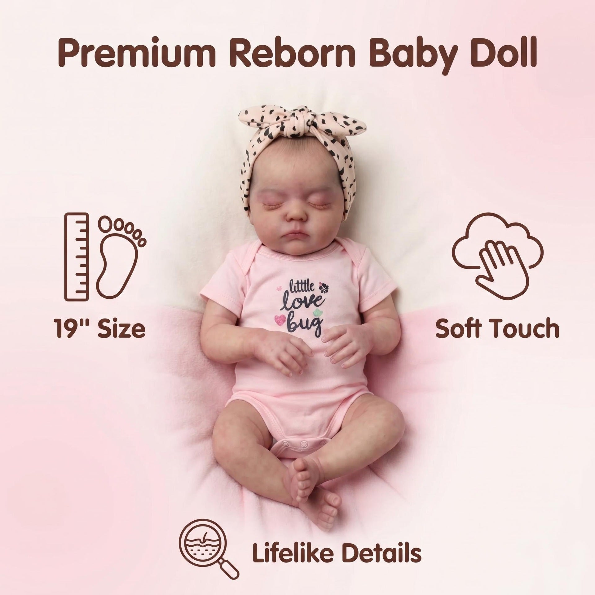 Realistic Slumber Reborn Infant Doll 19 inch Soft With Cloth Body with Vinyl Limbs, Perfect Present for Baby Shower, Thanksgiving and All Seasonal Celebrations