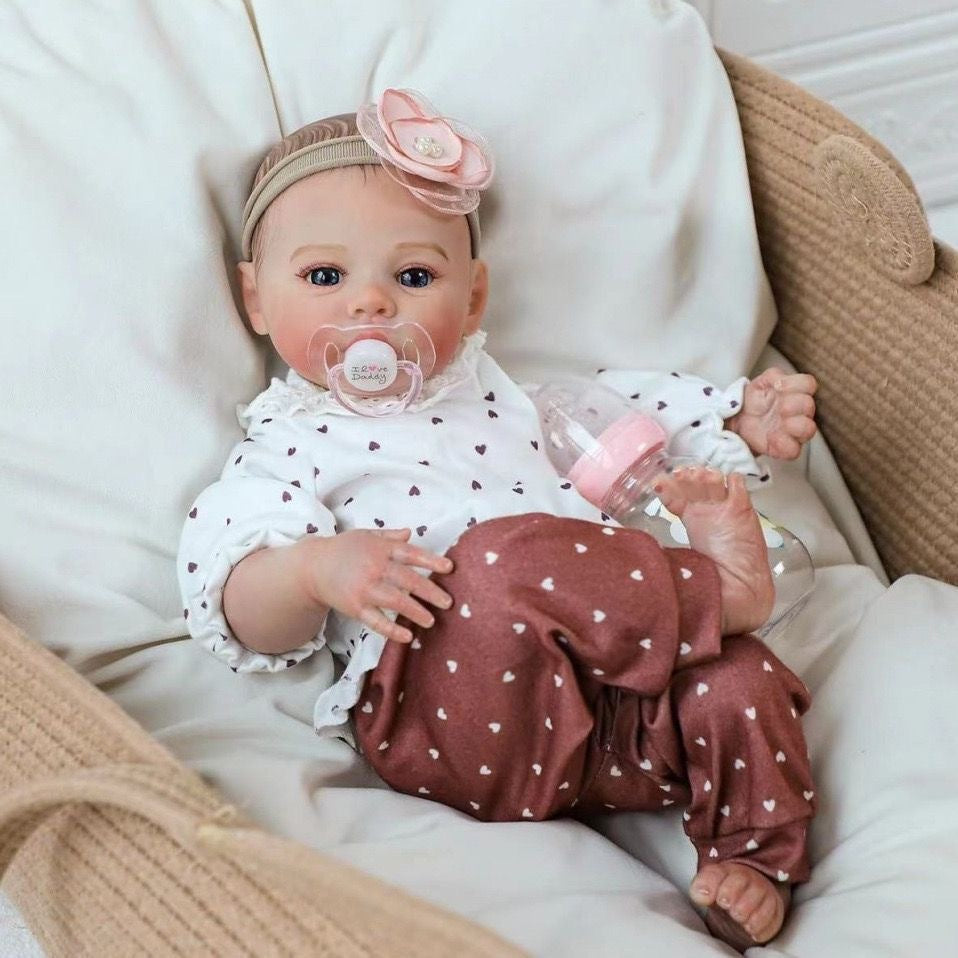 18 inch Newborn Reborn Doll With Cloth/Vinyl Body, Sweet Casual Outfit, Festival Companion Toy