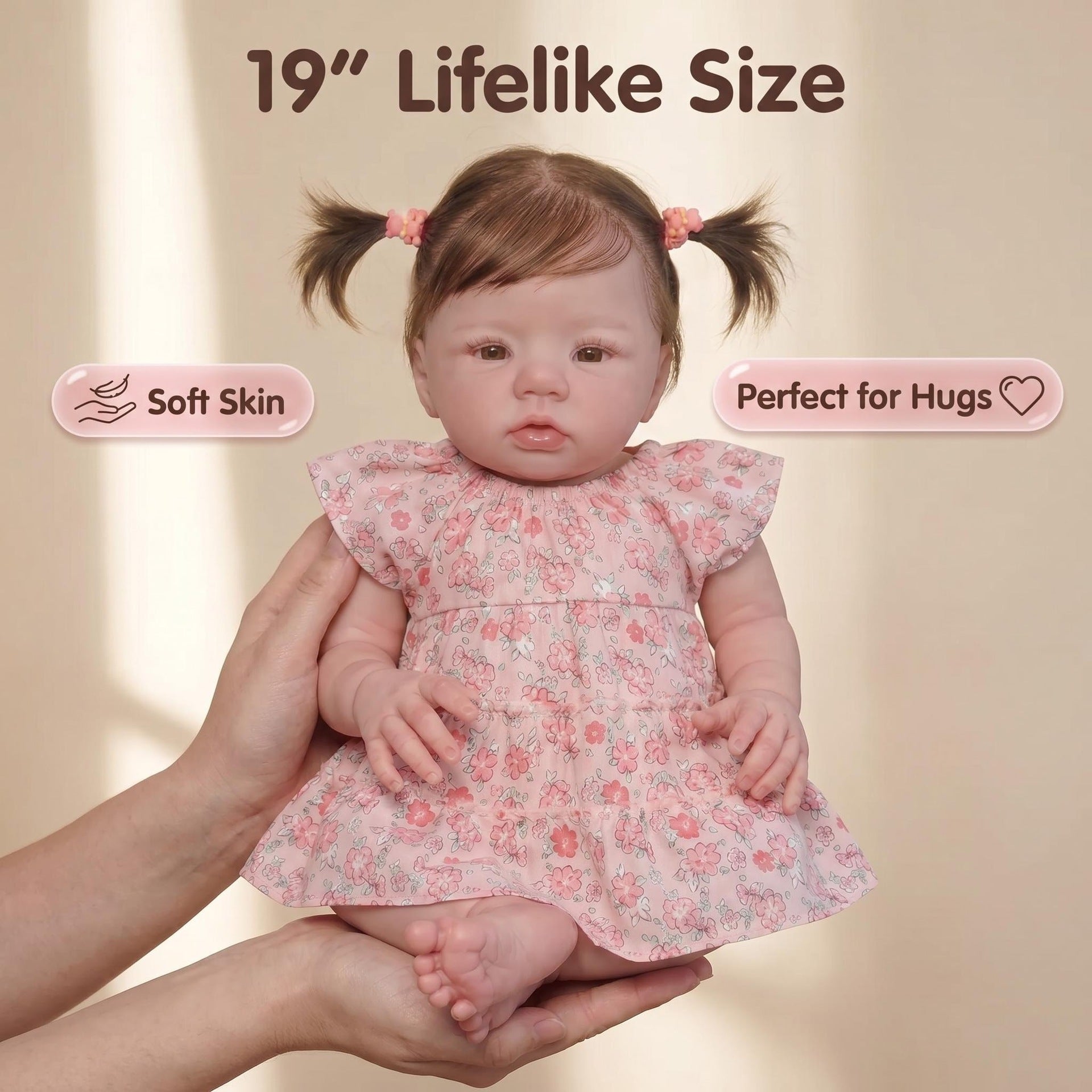 19 inch with full vinyl reborn doll, serves as immersive pretend play toy for little girls and emotional comfort companion for adult hobbyists, great birthday and holiday gift option