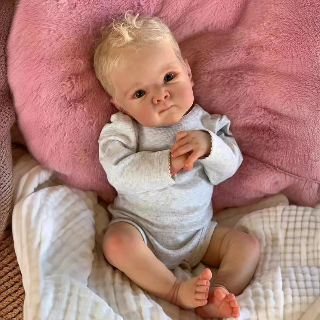 19inch Reborn Dolls with Cloth Body Touch Soft lmplanted Gold Hair Newborn Baby Dolls Toys for Girls Reborn Dolls