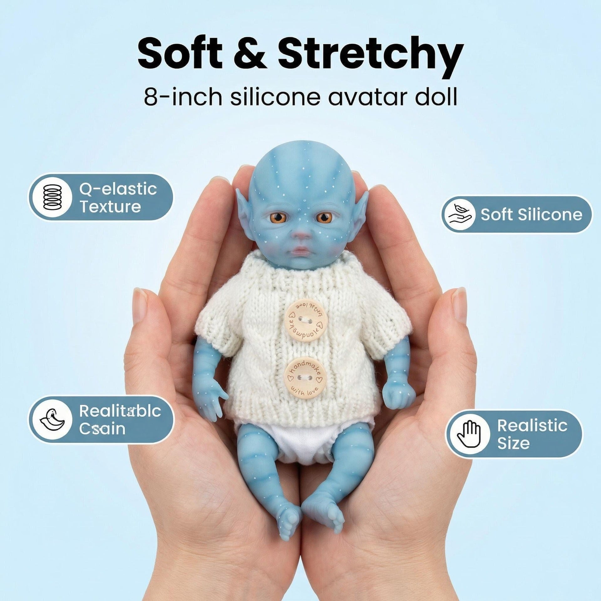8 inch Avatar full silicone reborn doll