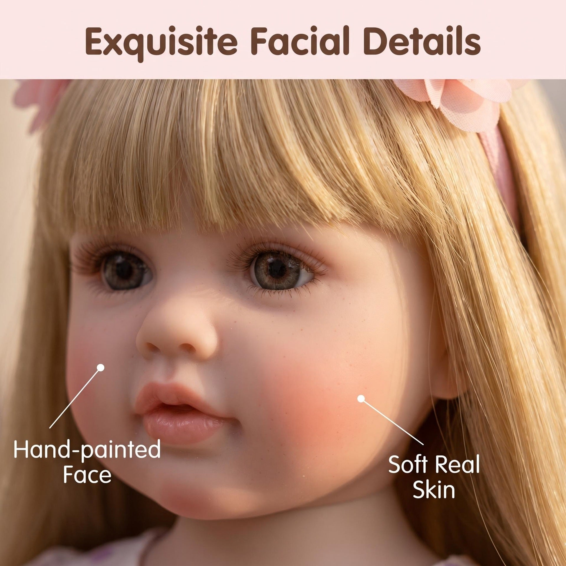 Lifelike Blonde Girl 22 Inch with Full Vinyl Body, Therapeutic Companion Toy Suitable For All Occasion Holiday Surprise
