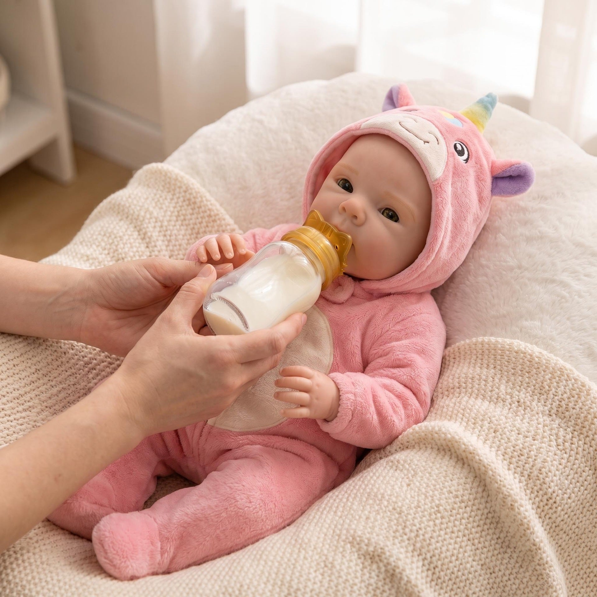 16 Inch Full Silicone Realistic Doll, Soft Unicorn Costume, Precious Keepsake for Kids and Adult Doll Collectors