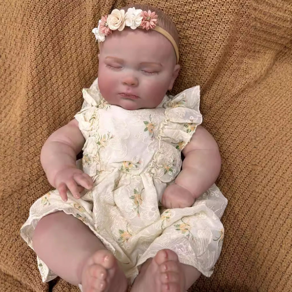 24Inch Realistic Reborn Newborn Doll with Cloth Body Detailed 3D Skin Handmade Collectible Doll Toy for Girls & Doll Lovers