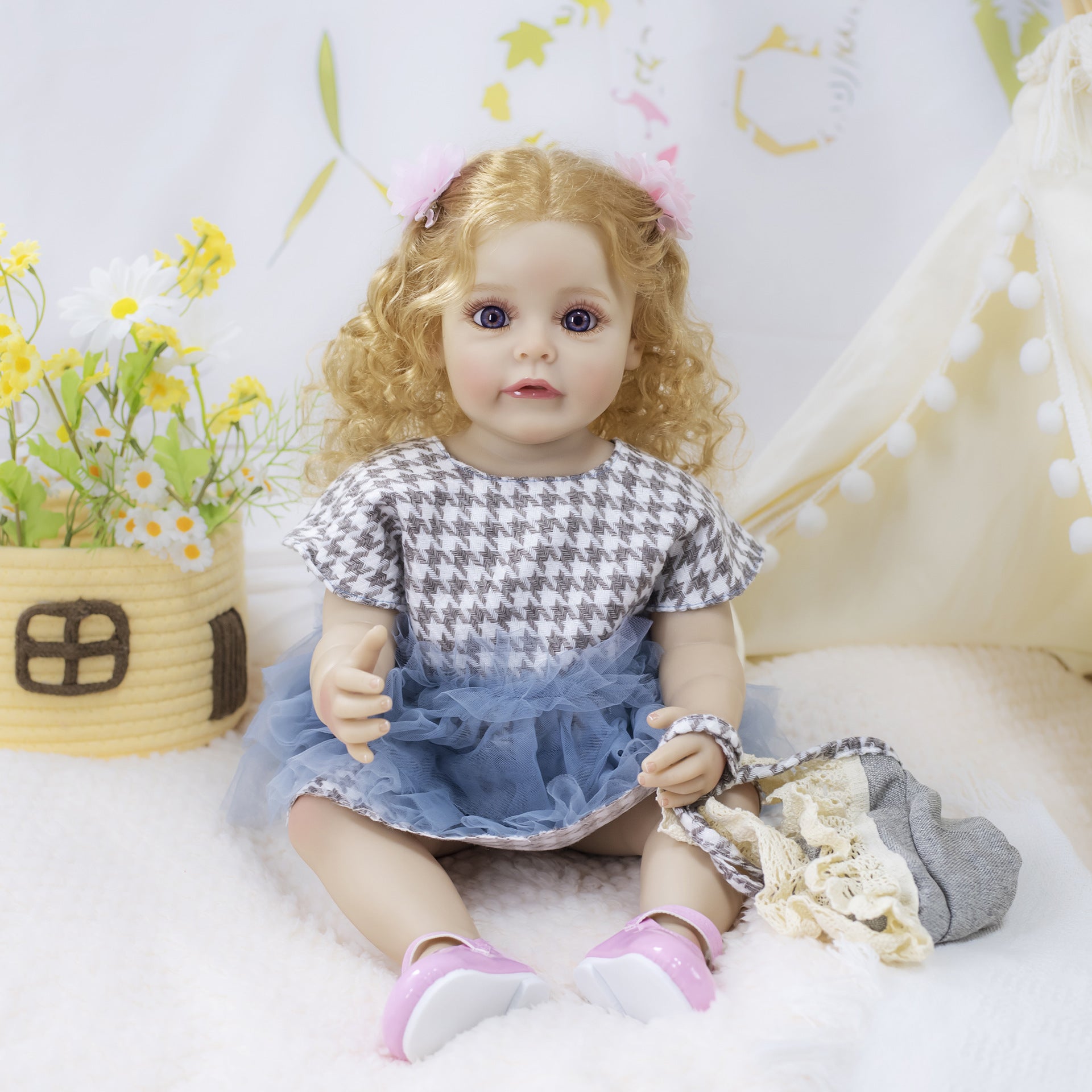 22 Inch with Full Vinyl Body Real‑Looking Reborn Doll, Sweet Gift Option for Children & Adults on Special Occasions