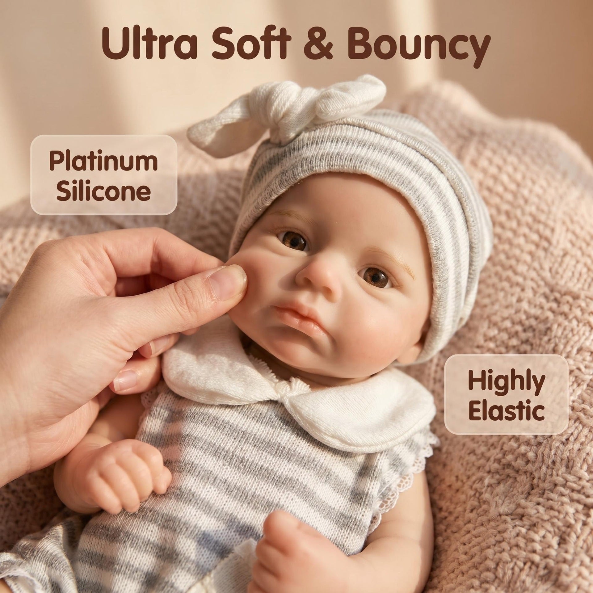 12 inch with Full Solid Silicone Body reborn doll as a Christmas gift for children or Adult Doll Collectors