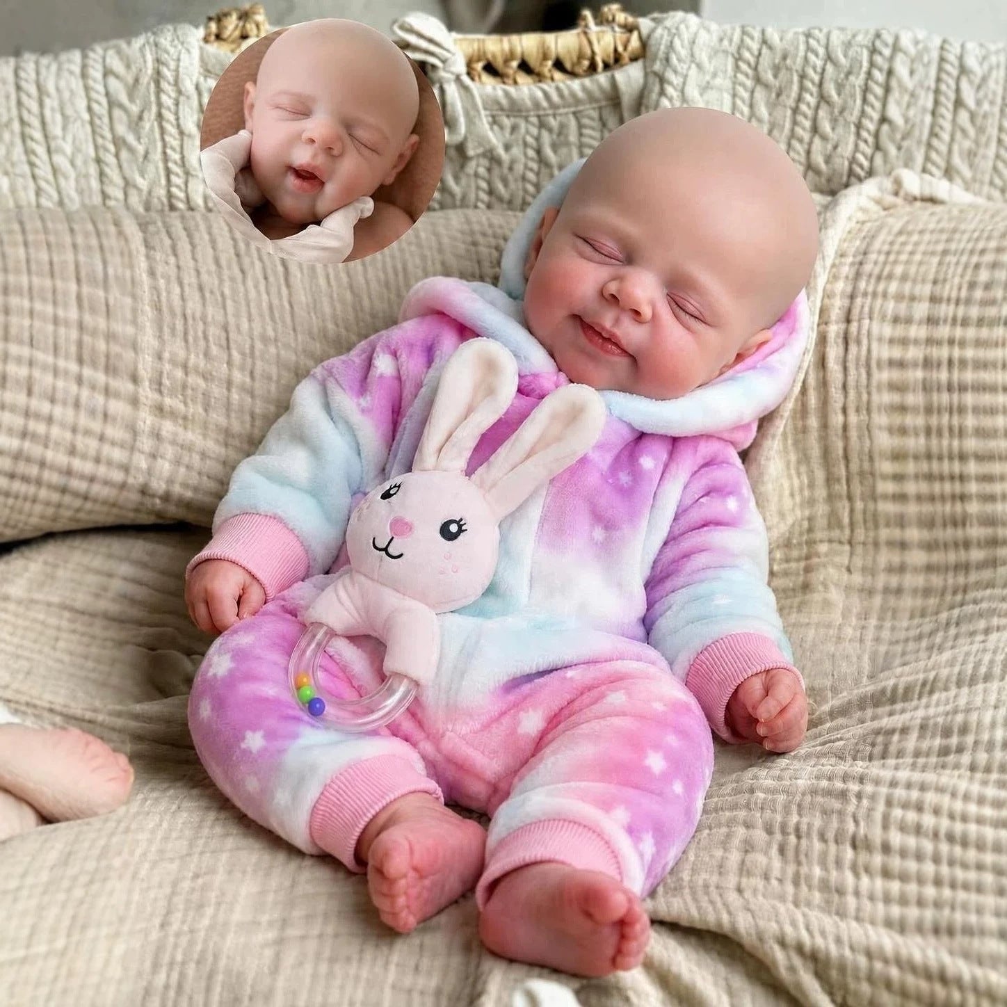 16 Inch Full Silicone Doll | Smiling Sleeping Baby Playmate for Kids & Adults, Ideal Birthday & Holiday Gift Pick