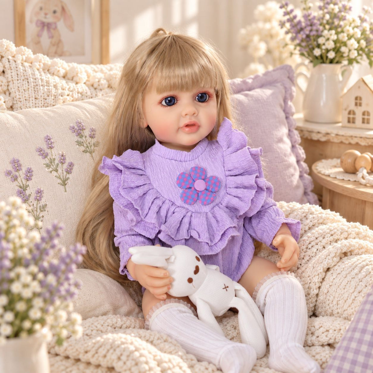 22 Inch Rebirth Doll Vinyl Simulation Baby Doll Realistic Newborn Baby Gift for Various Holidays