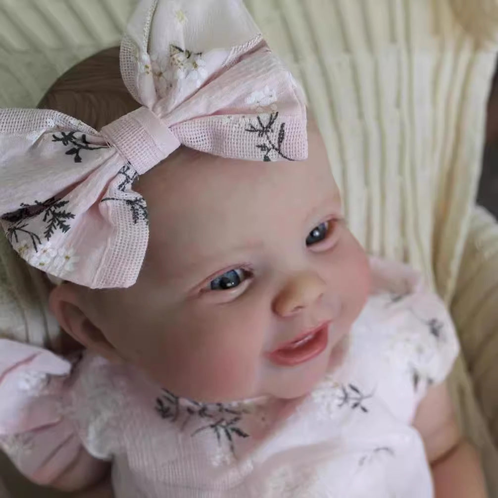 24inch Reborn Baby Doll with Cloth Body Girl Hand-Drawing Hair Handmade Doll for Gift