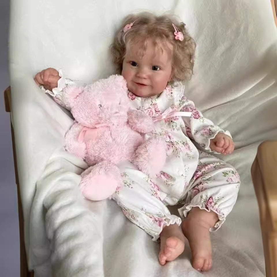 20/24inch Reborn Doll Cute Girl Doll with Cloth Body and Rooted Blonde Hair Realistic Kids Toy and Gift