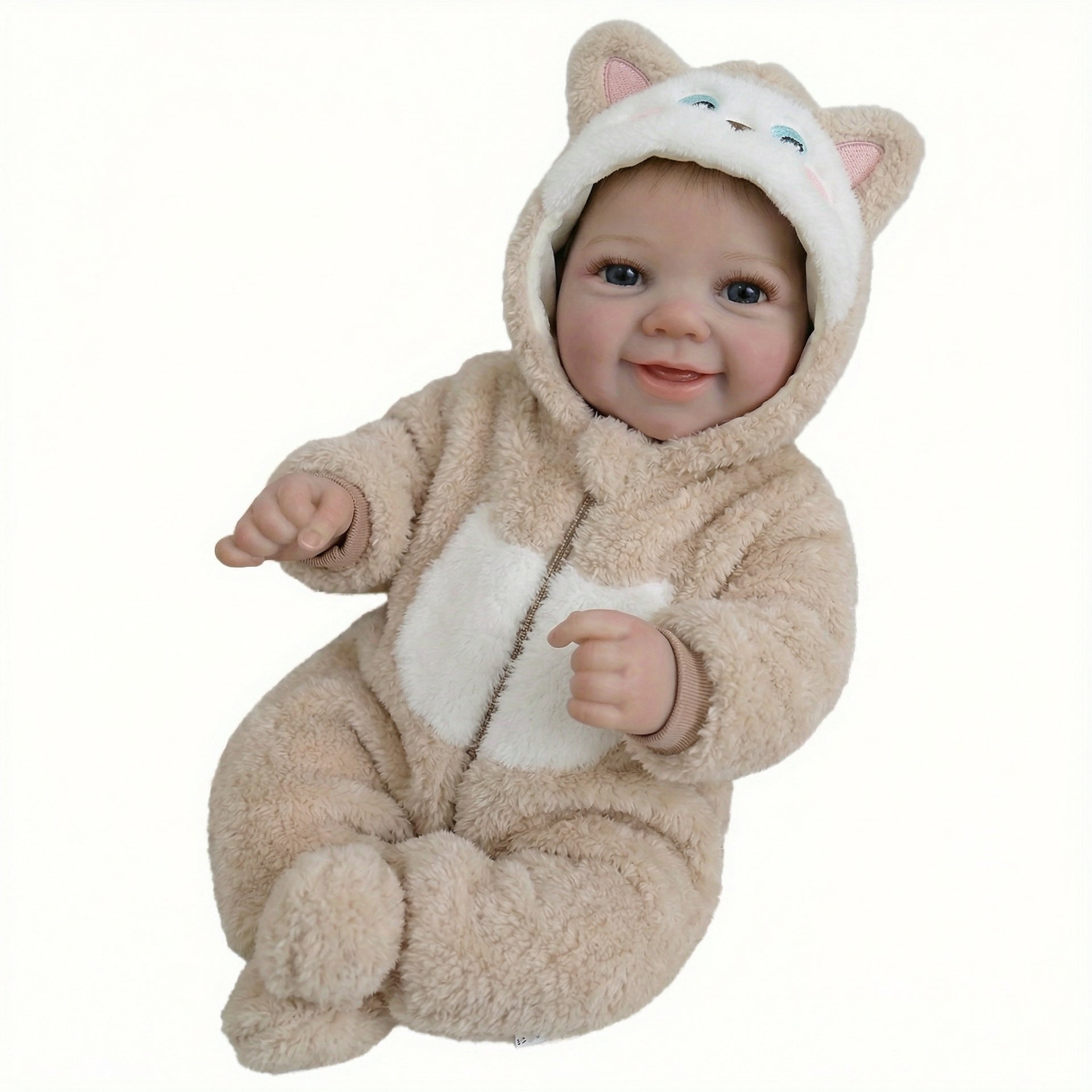 19 inch plush jumpsuit vivienne full vinyl reborn doll