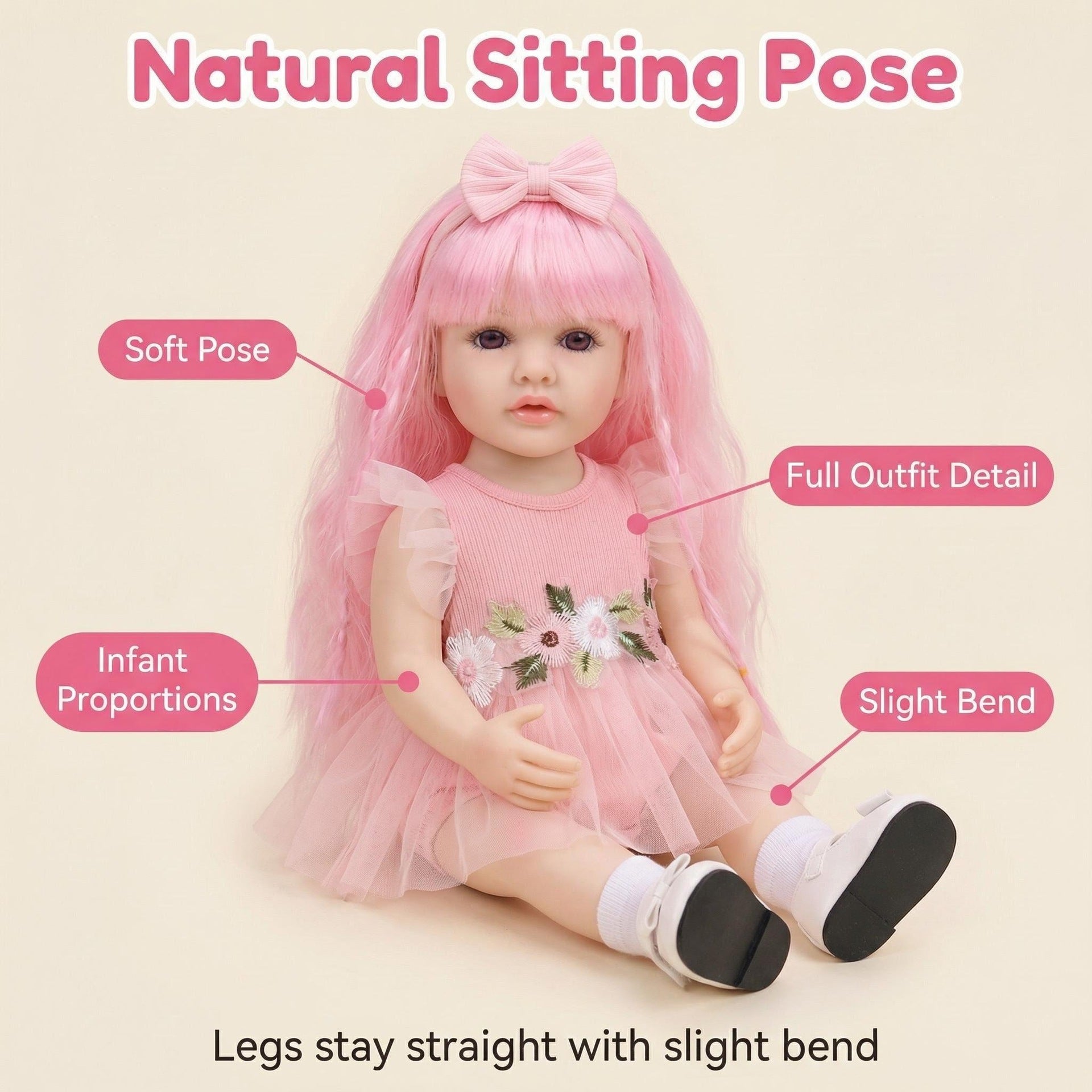 22 inch knitted pink jumpsuit Betty reborn doll