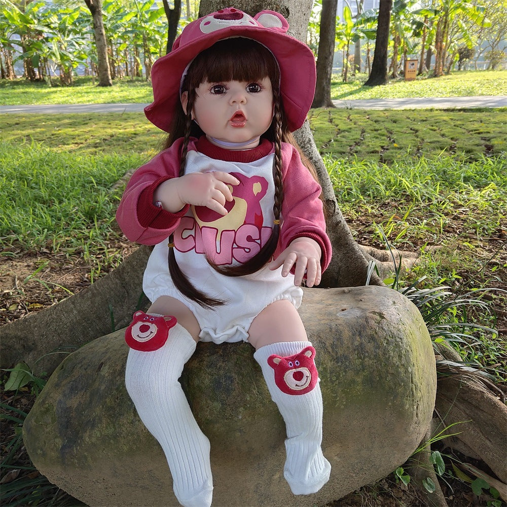 24 inch Realistic Big Eyes Reborn Doll with Cloth Body, Holiday Gift for Girls & Collectors