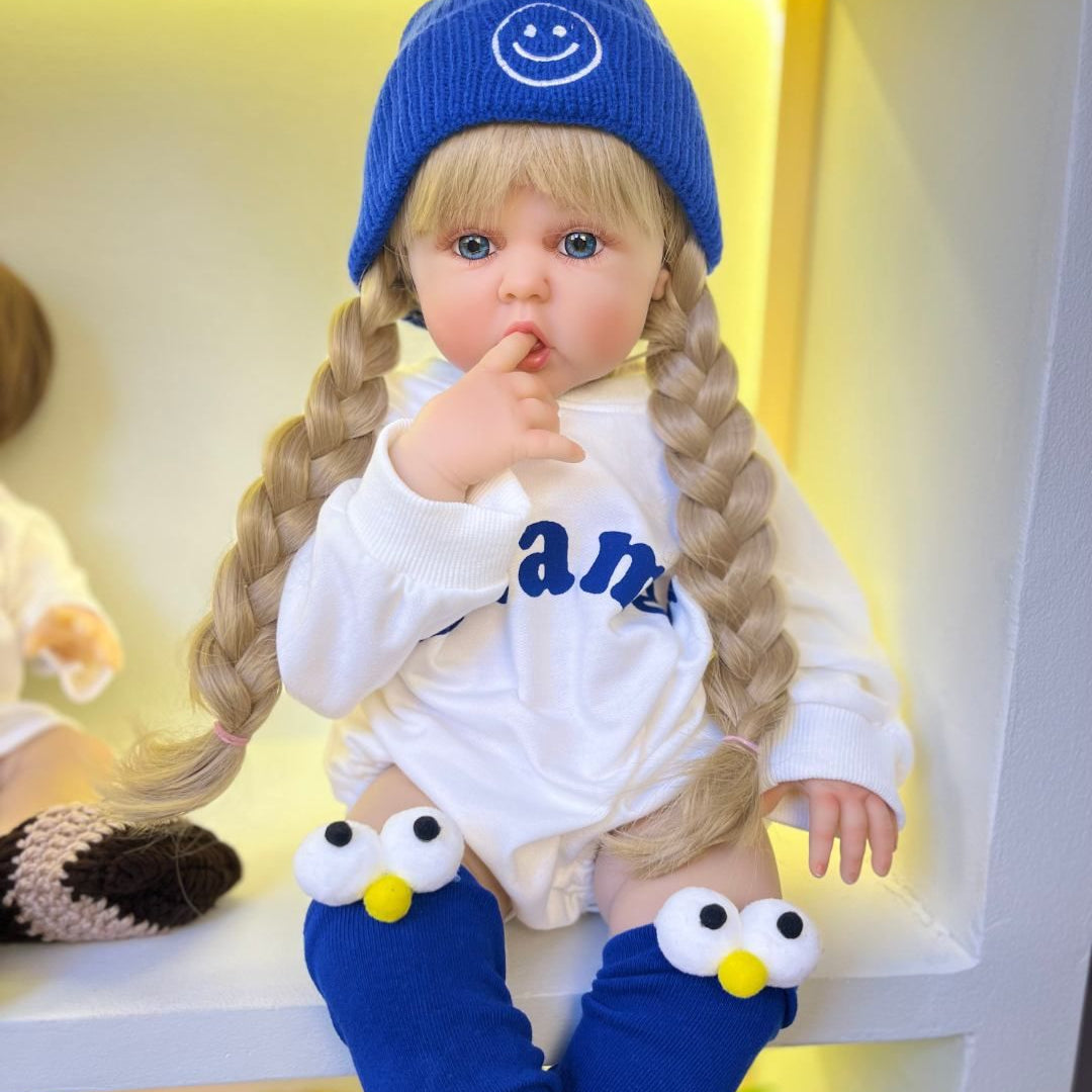 24 inch Realistic Big Eyes Reborn Doll with Cloth Body, Holiday Gift for Girls & Collectors