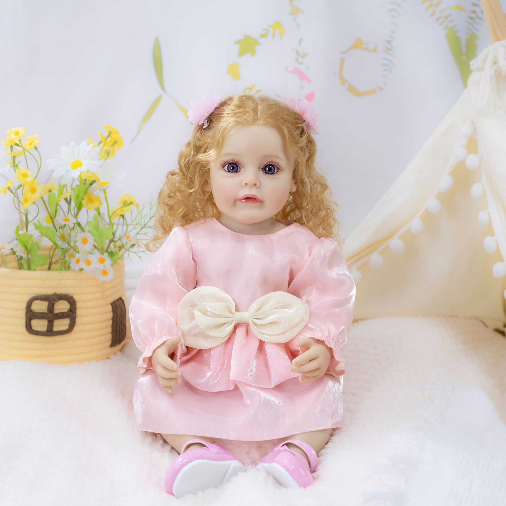 22 Inch with Full Vinyl Body Real‑Looking Reborn Doll, Sweet Gift Option for Children & Adults on Special Occasions