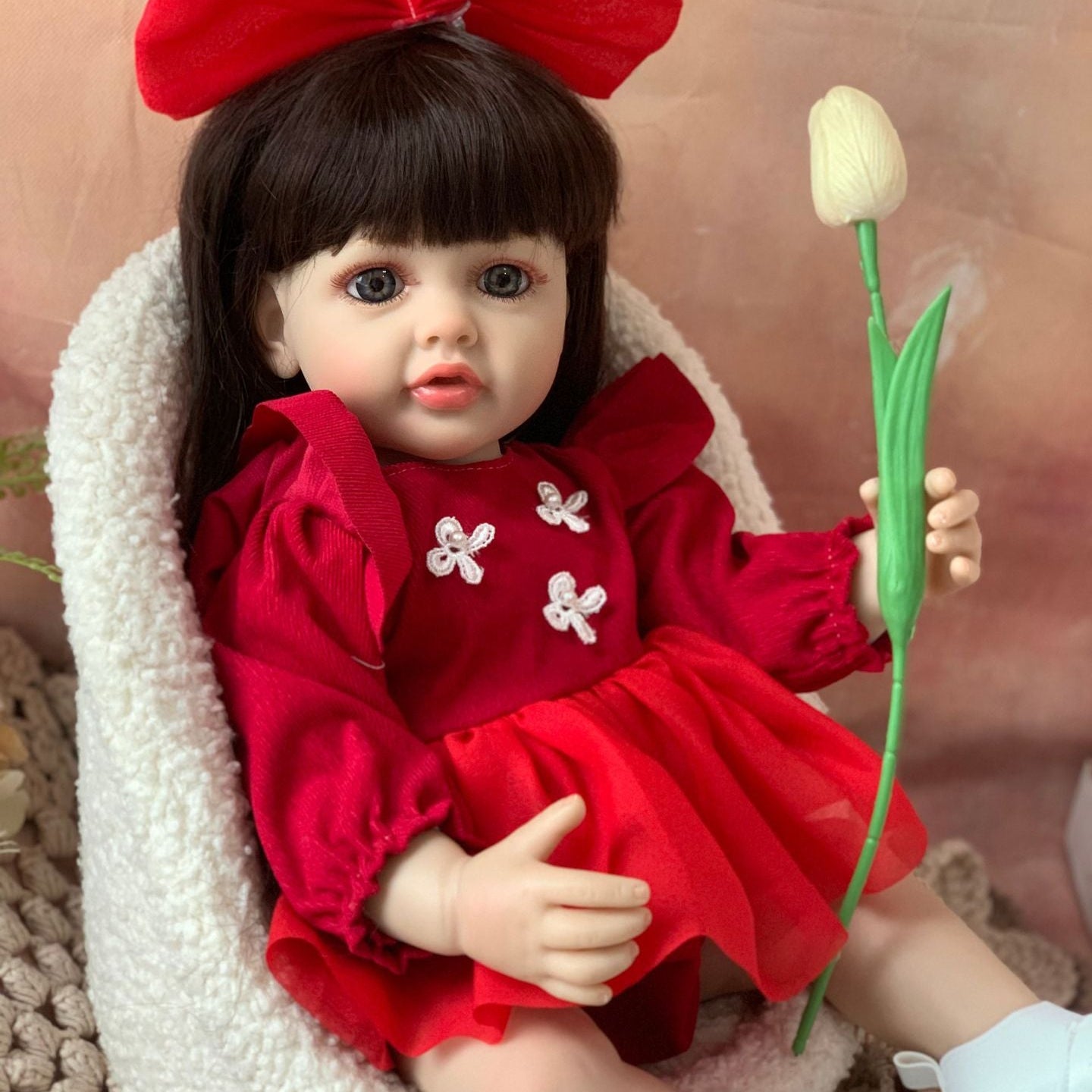 22 Inch with Full Vinyl Sound‑Sensor Reborn Doll, Interactive Companion Toy for Kids & Adults, Gift Choice for Birthdays & Holidays