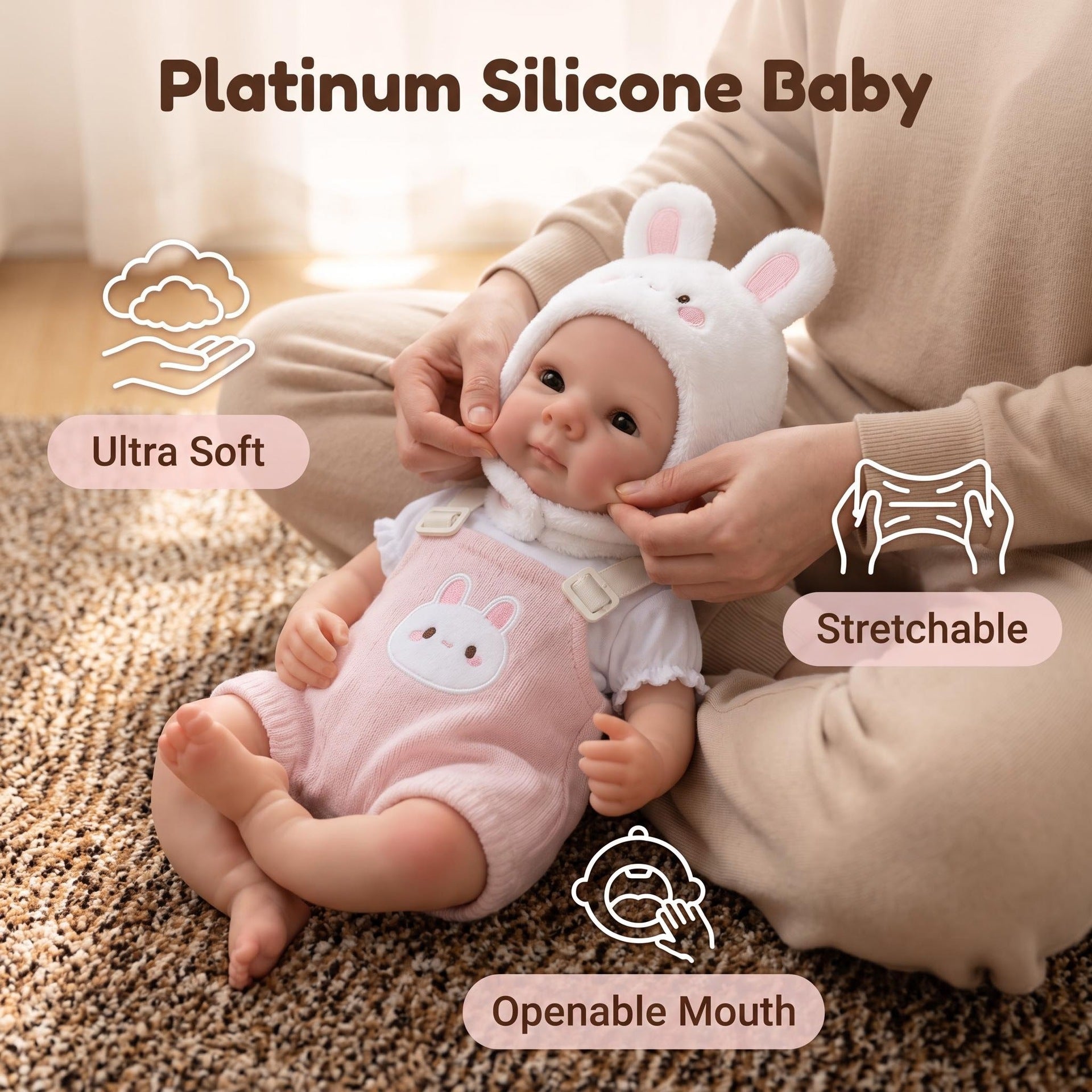 16 Inch Full Silicone Doll, Heart‑warming Surprise for Birthday Parties and Upcoming Holiday Events
