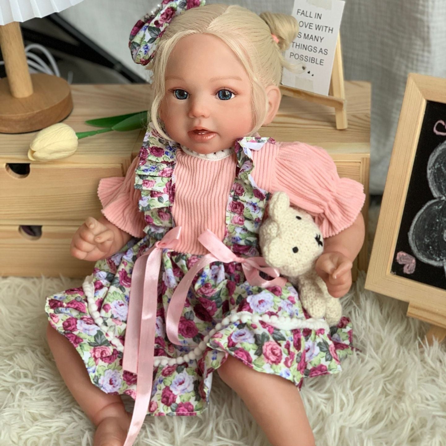 20 Inch with Cloth Body Blonde Reborn Toddler Doll, come with different styles, Birthday & Holiday Companion Gift