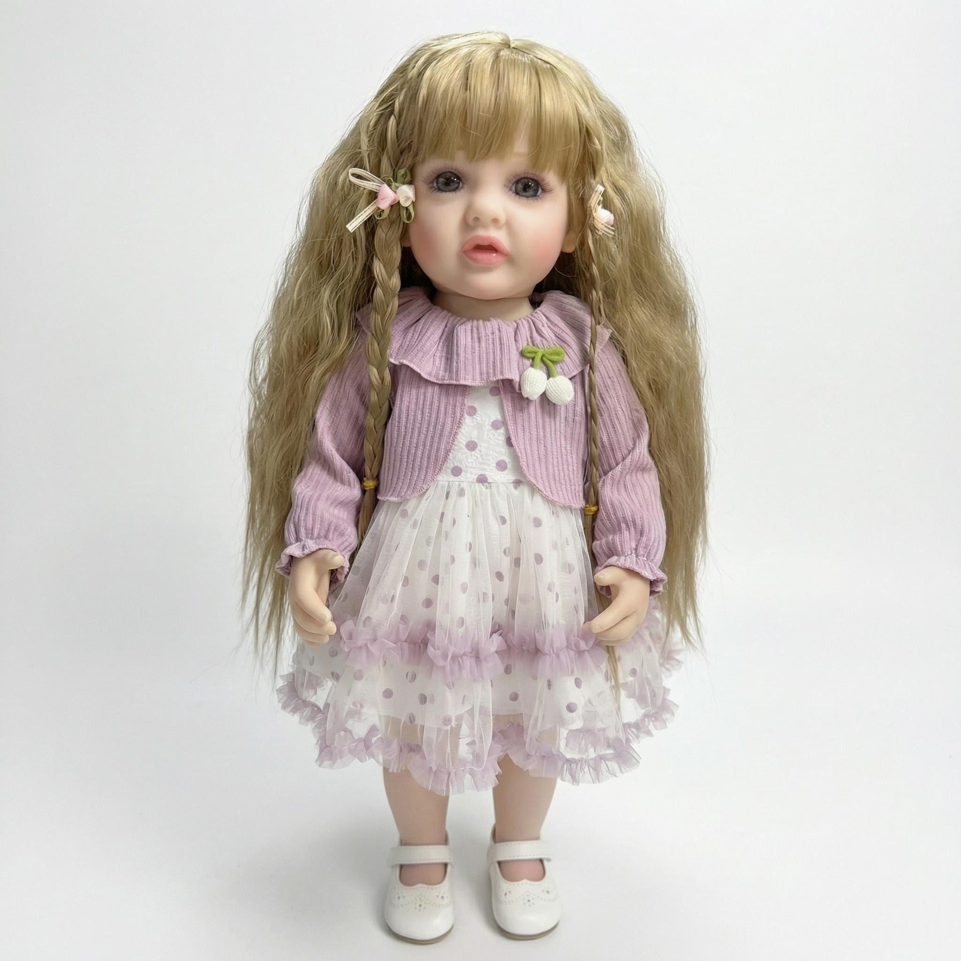 22 inch light purple long sleeved shawl Betty simulation reincarnation doll reborn doll