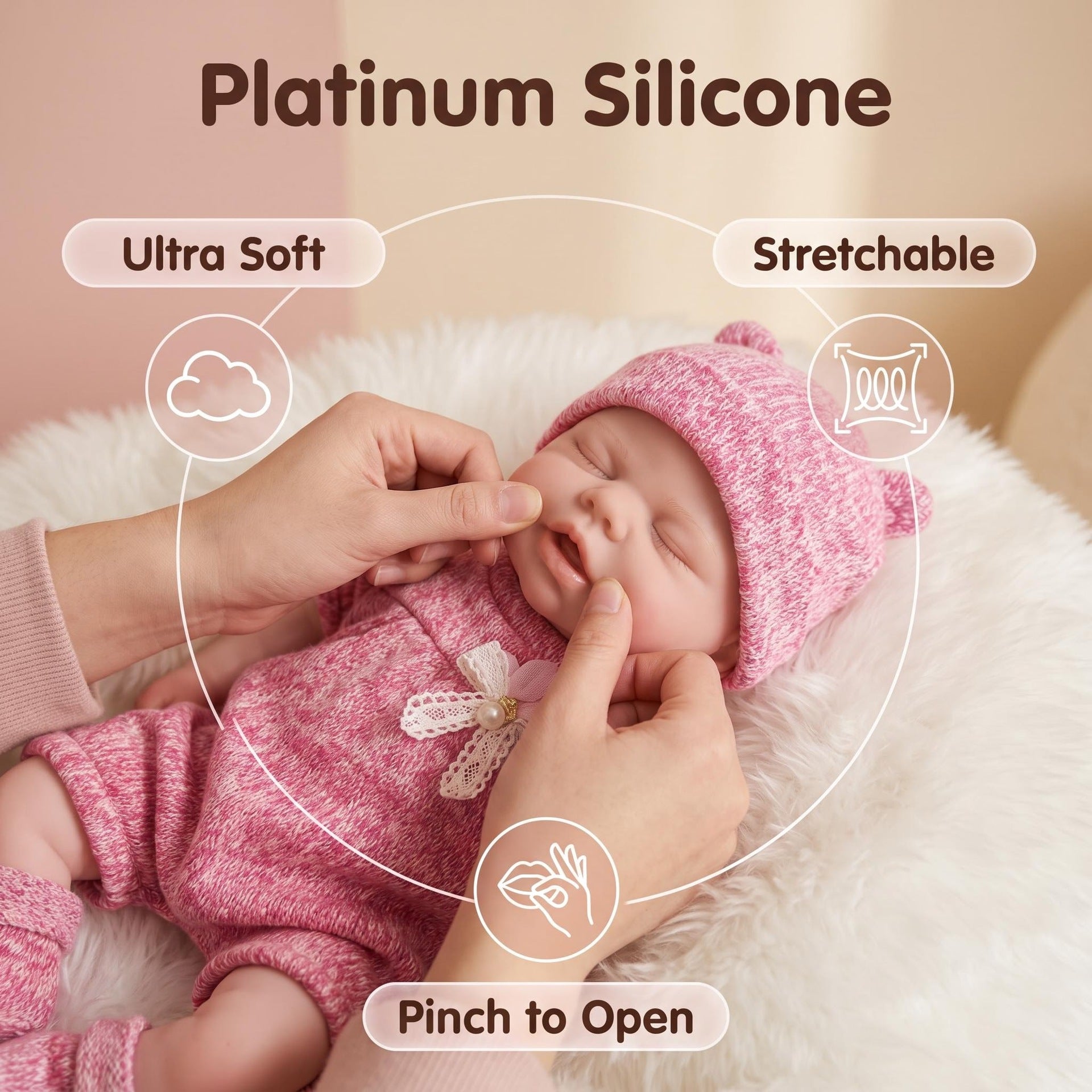 13‑Inch Full Silicone Sleeping Doll with Pacifier, Lovely Surprise for Birthdays and Holiday Gift‑Giving
