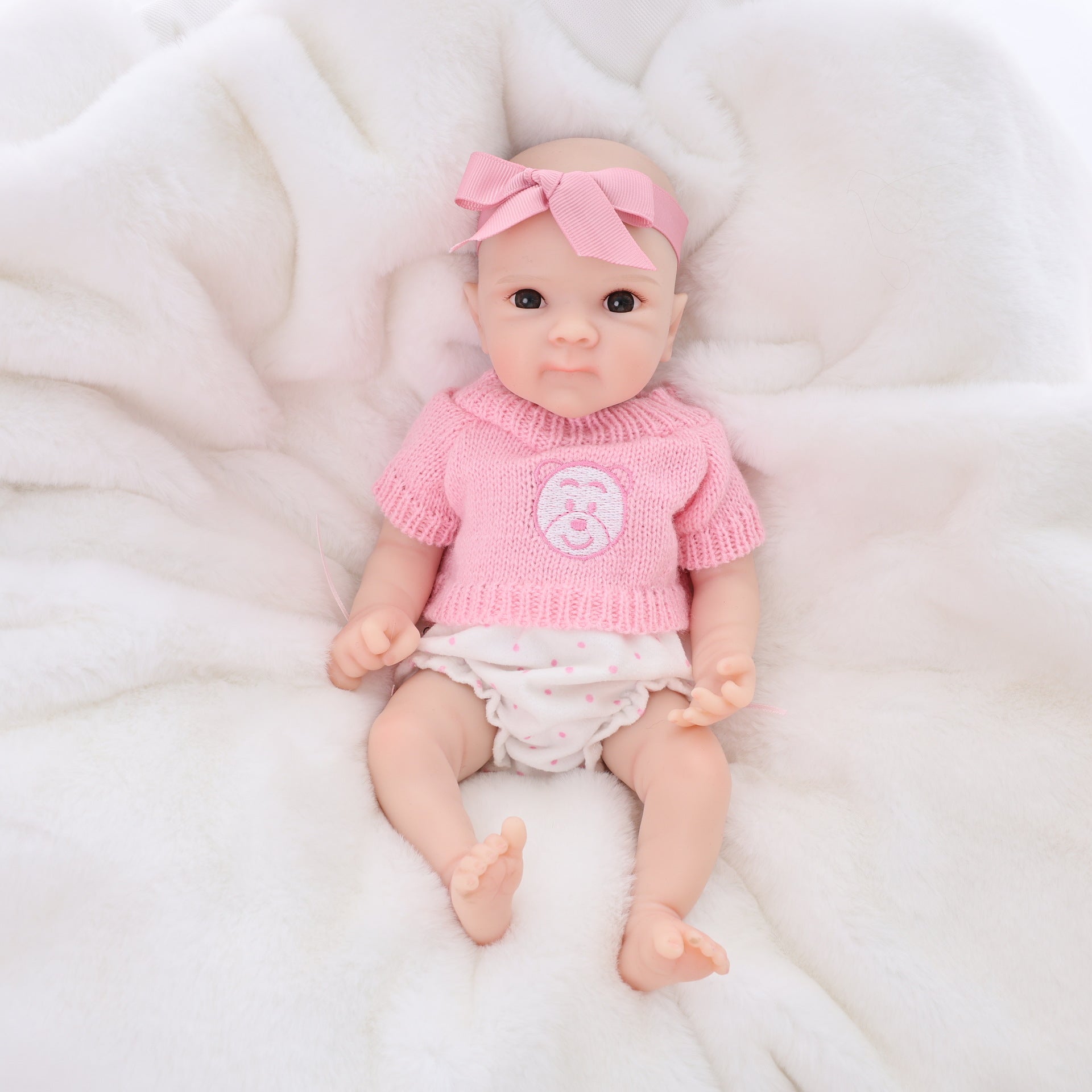 12 Inch Lifelike Reborn Baby Doll with Full Solid Silicone Body Realistic 3D Vein Skin Handcrafted Newborn Doll Perfect Birthday Christmas Gift for Little Girls